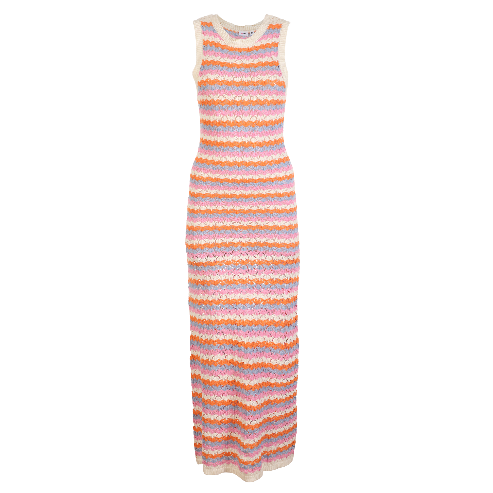 Robe en maille en crochet  - Multicolore
