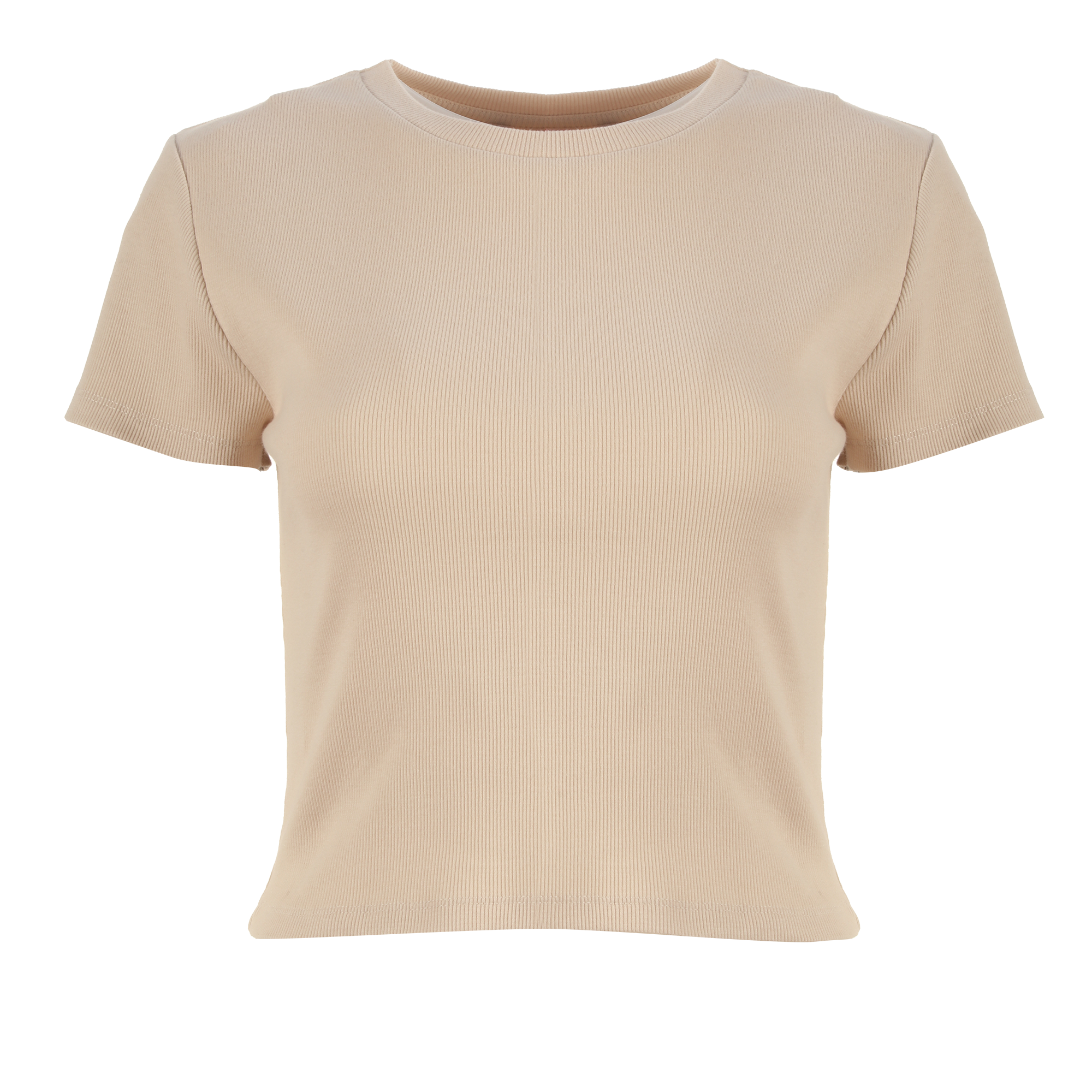 Tee-shirt manches courtes crop - Marron