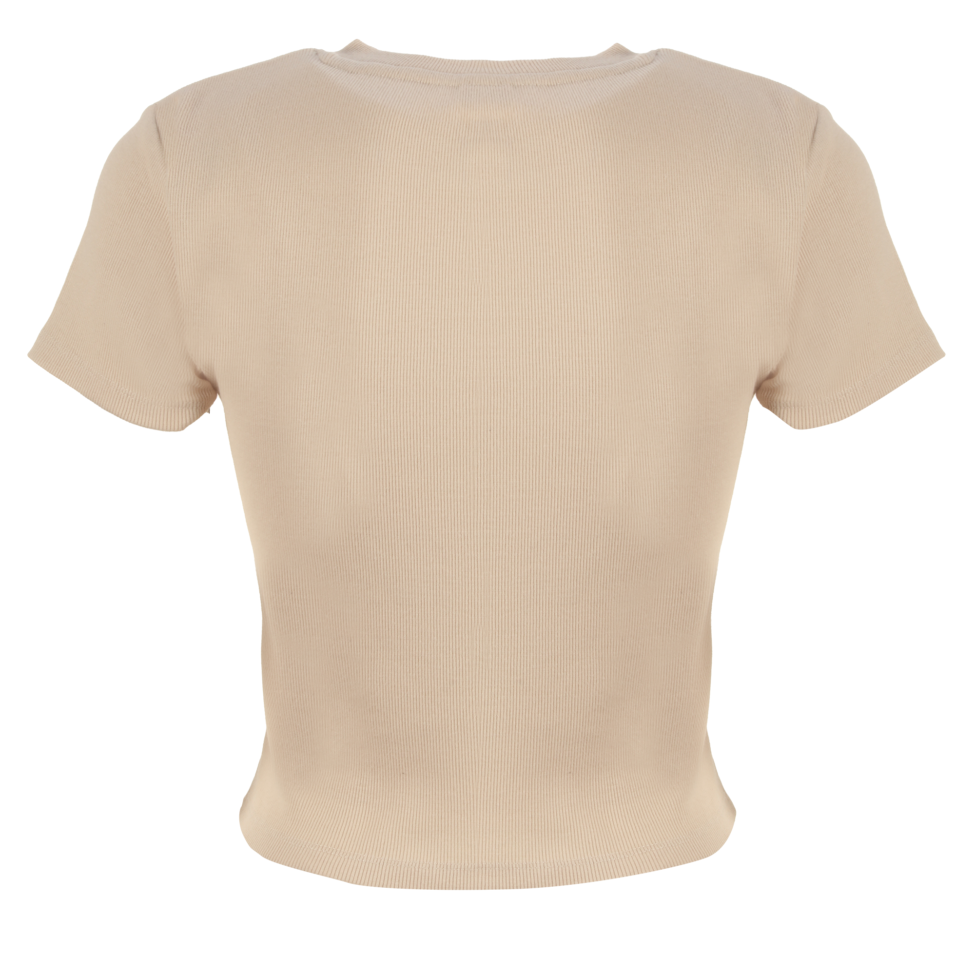 Tee-shirt manches courtes crop - Marron