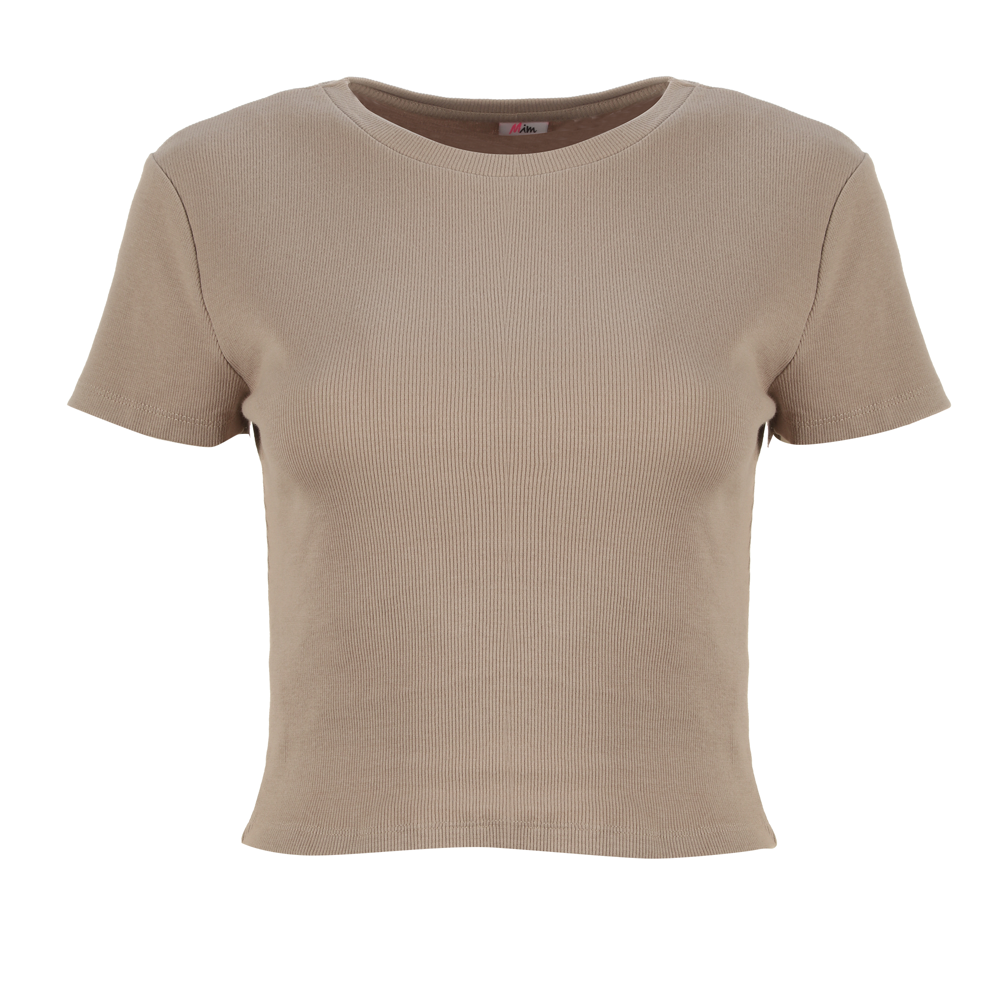 Tee-shirt manches courtes crop - Marron
