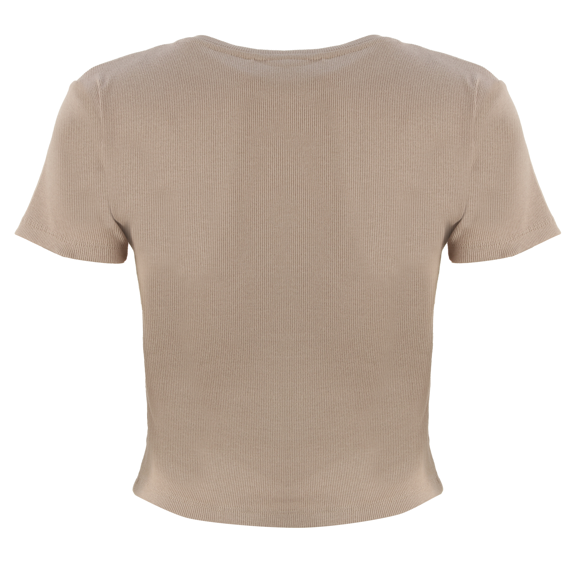 Tee-shirt manches courtes crop - Marron