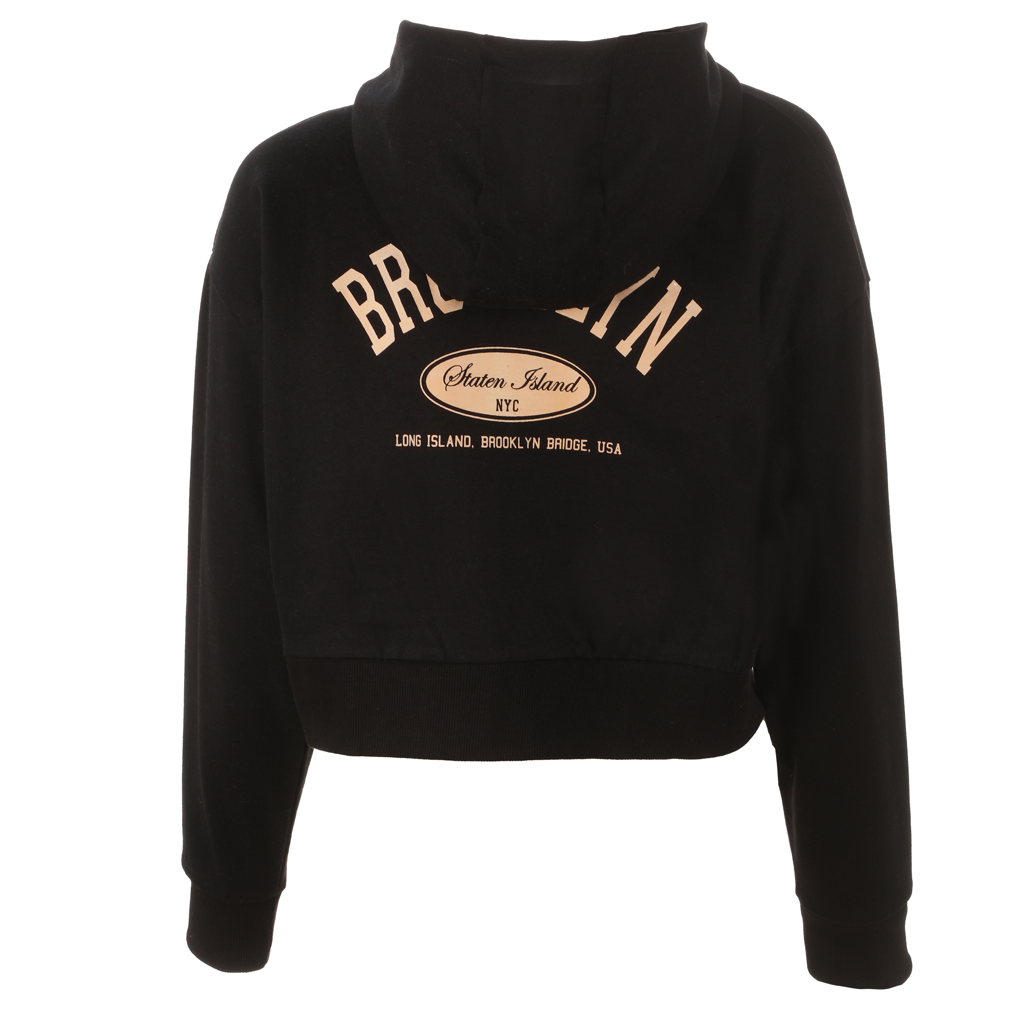 Sweat zippé à capuche crop - Noir