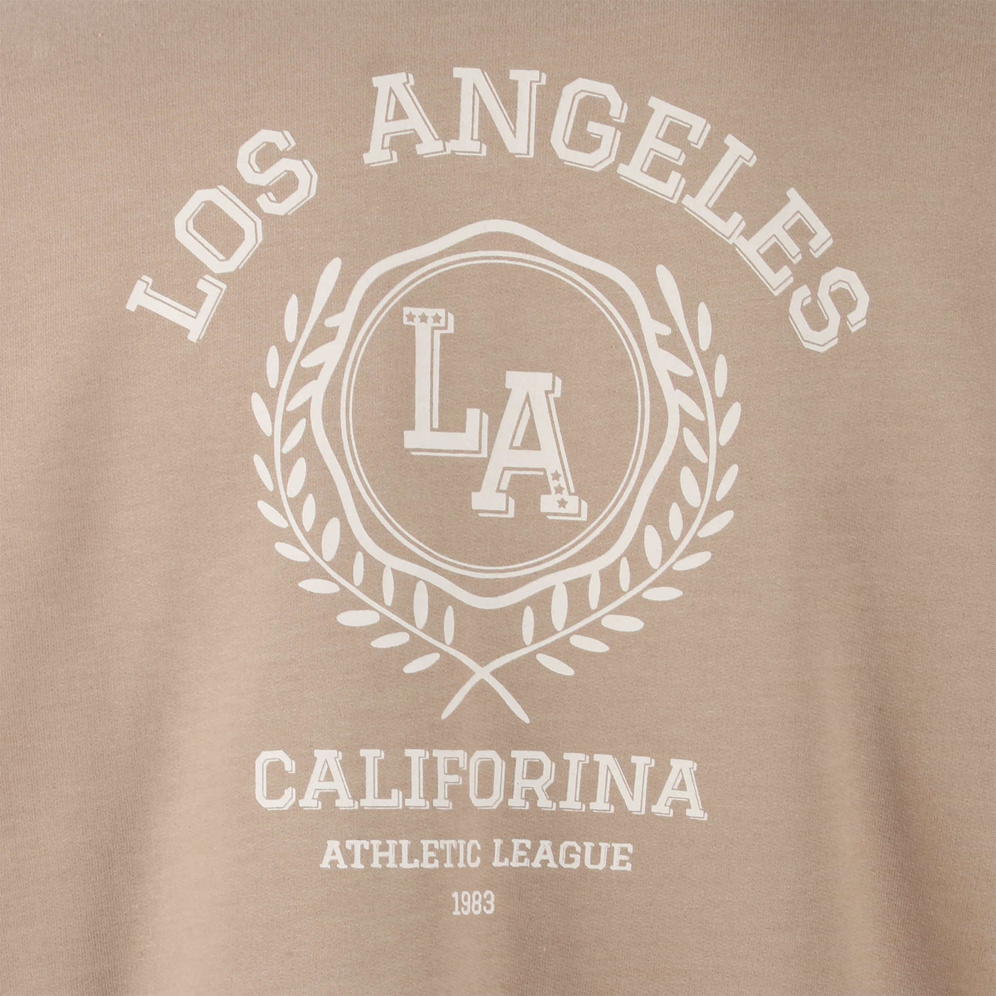 Sweat zippé à capuche crop - Beige