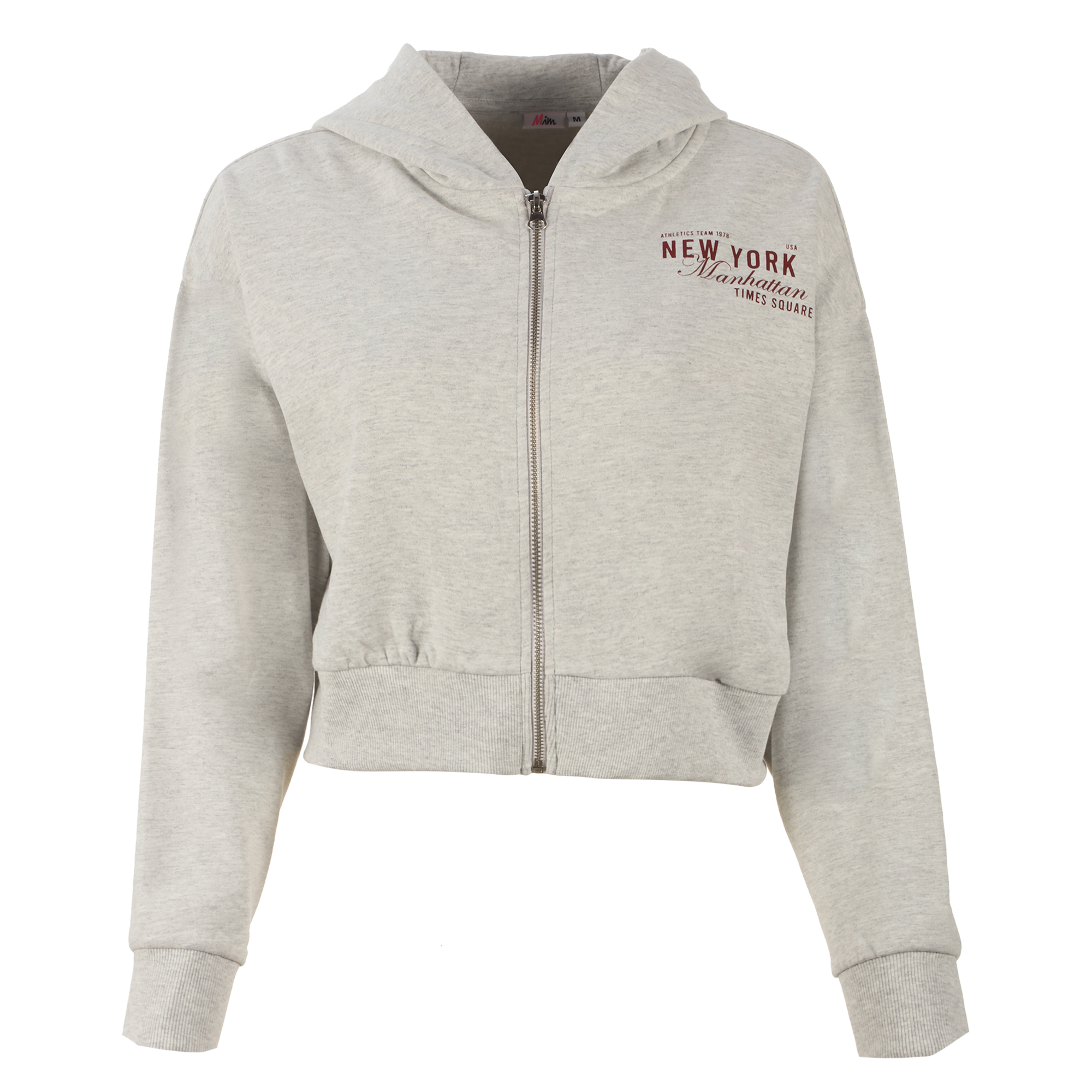 Sweat zippé à capuche crop - Noir