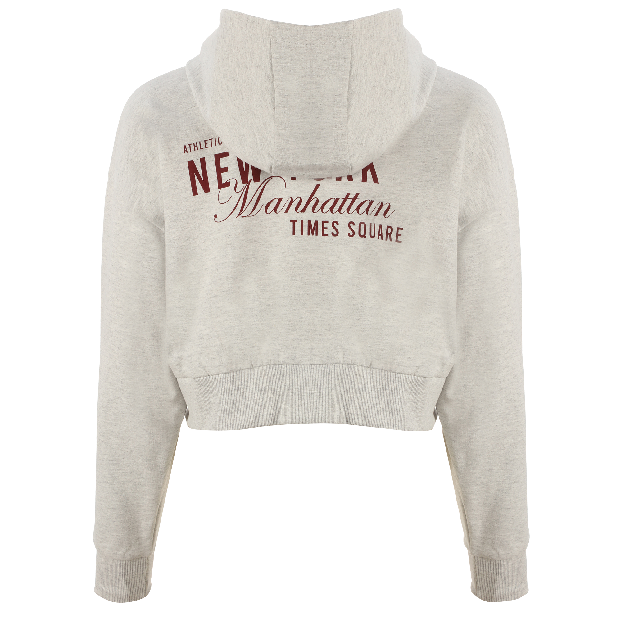 Sweat zippé à capuche crop - Gris
