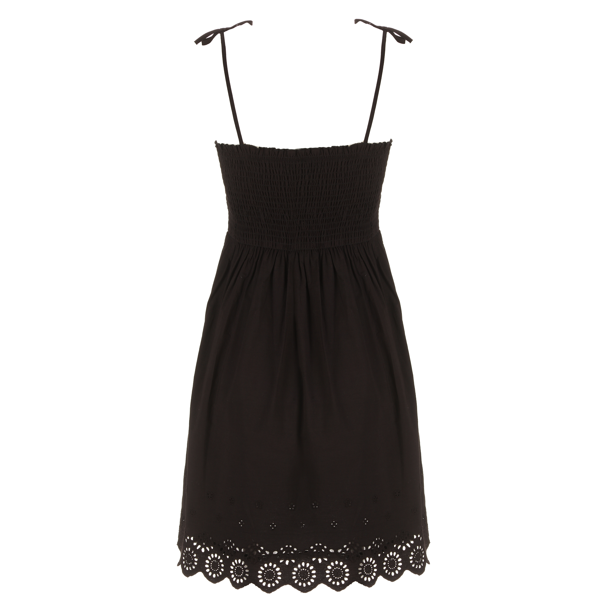 Robe courte broderie  - Noir