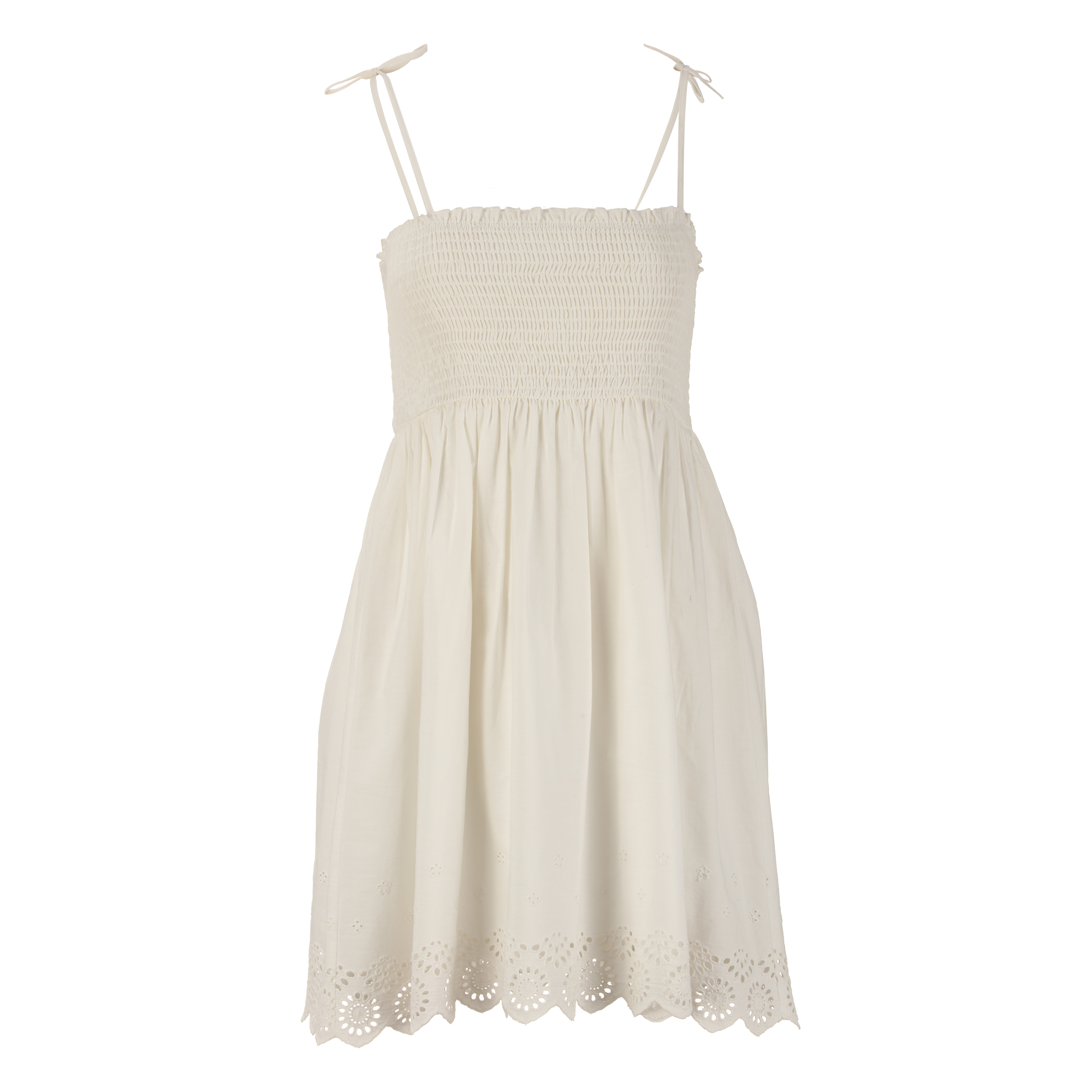 Robe courte broderie  - Blanc