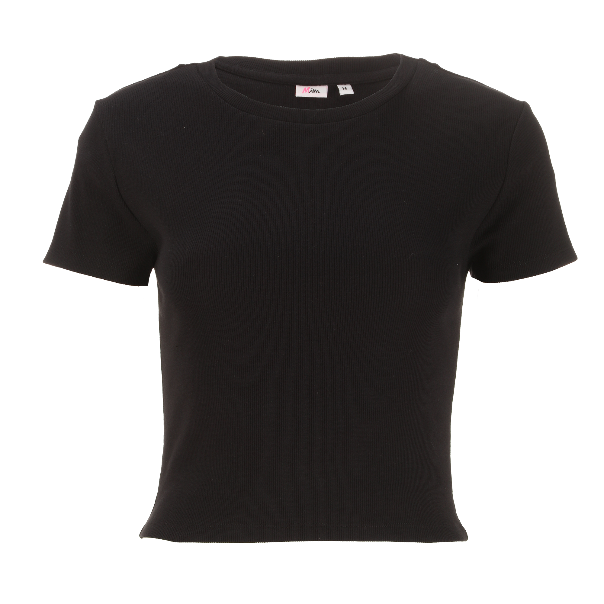 Tee-shirt manches courtes crop  - Noir