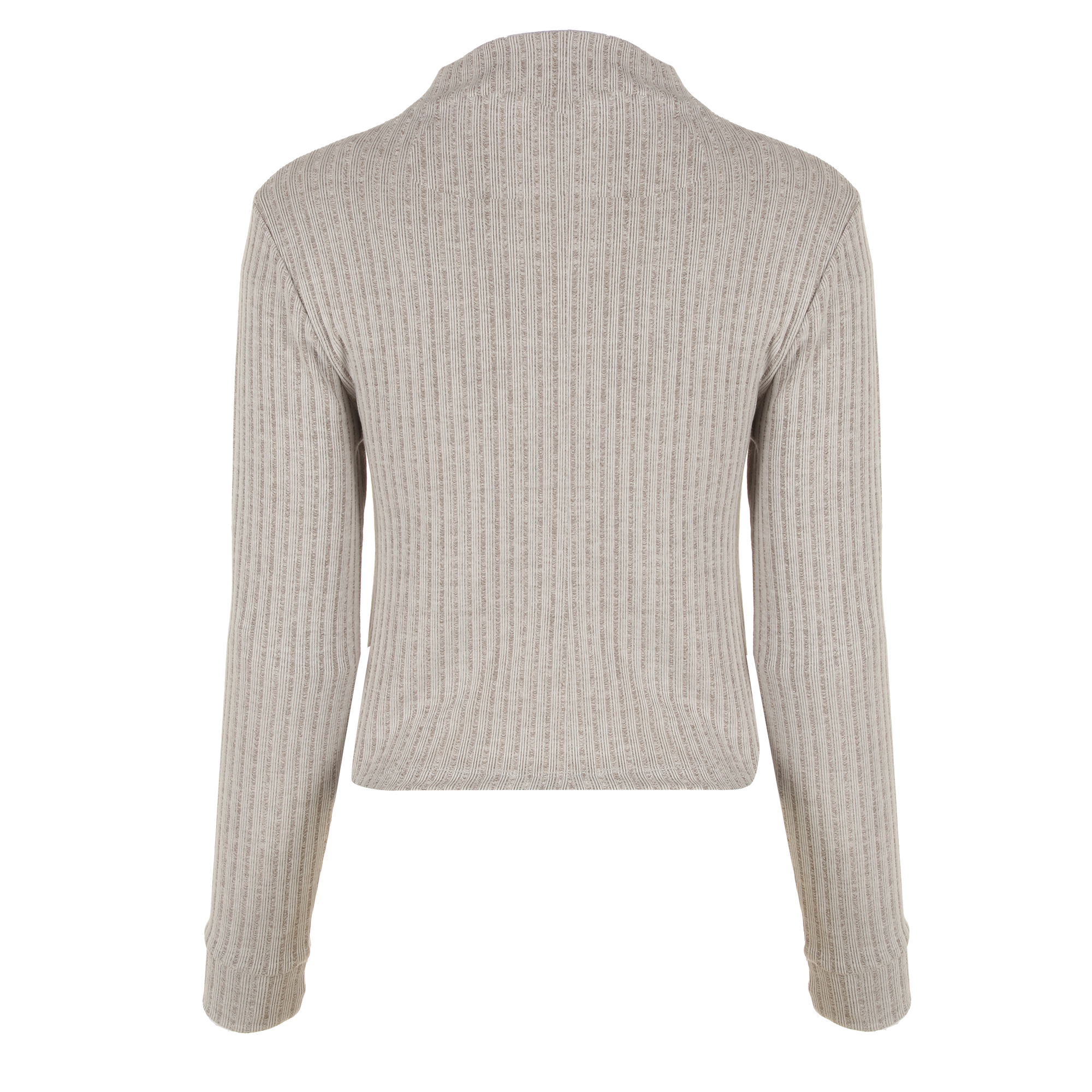 Tee-shirt manches longues crop col montant - Blanc