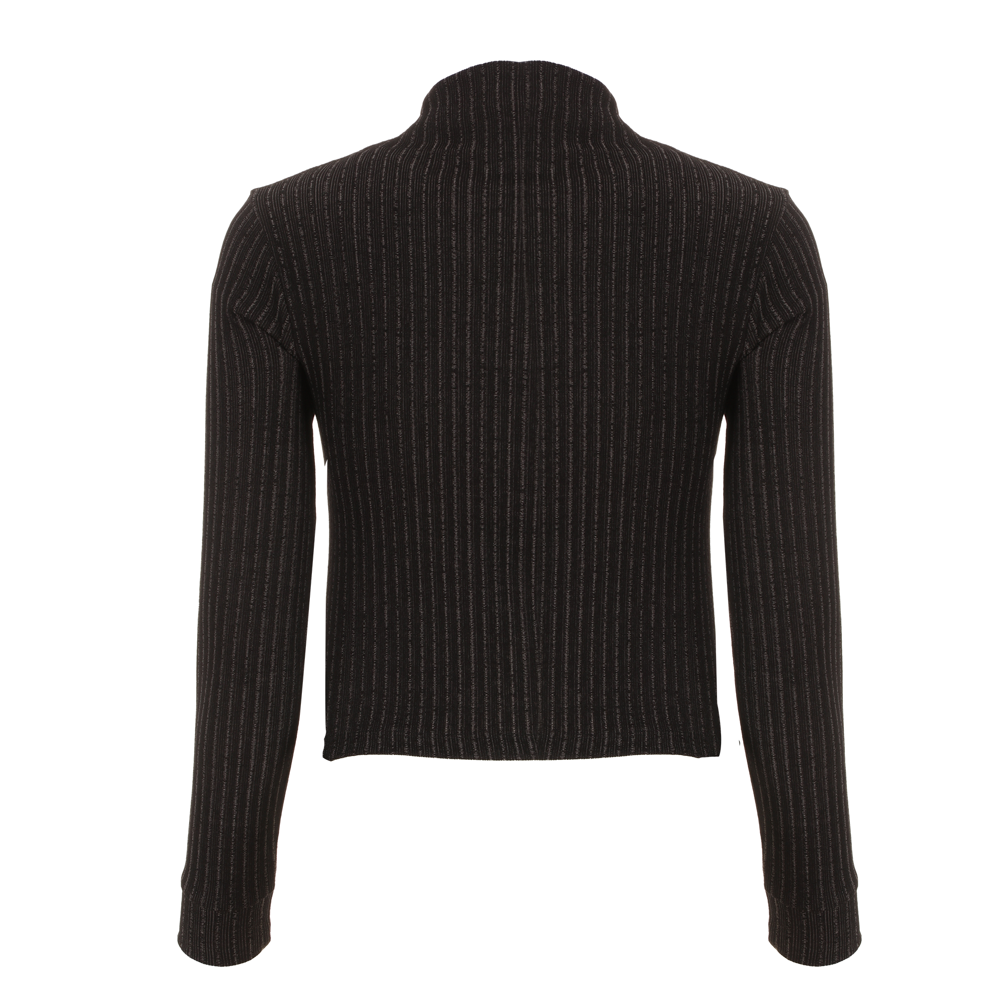 Tee-shirt manches longues crop col montant - Noir