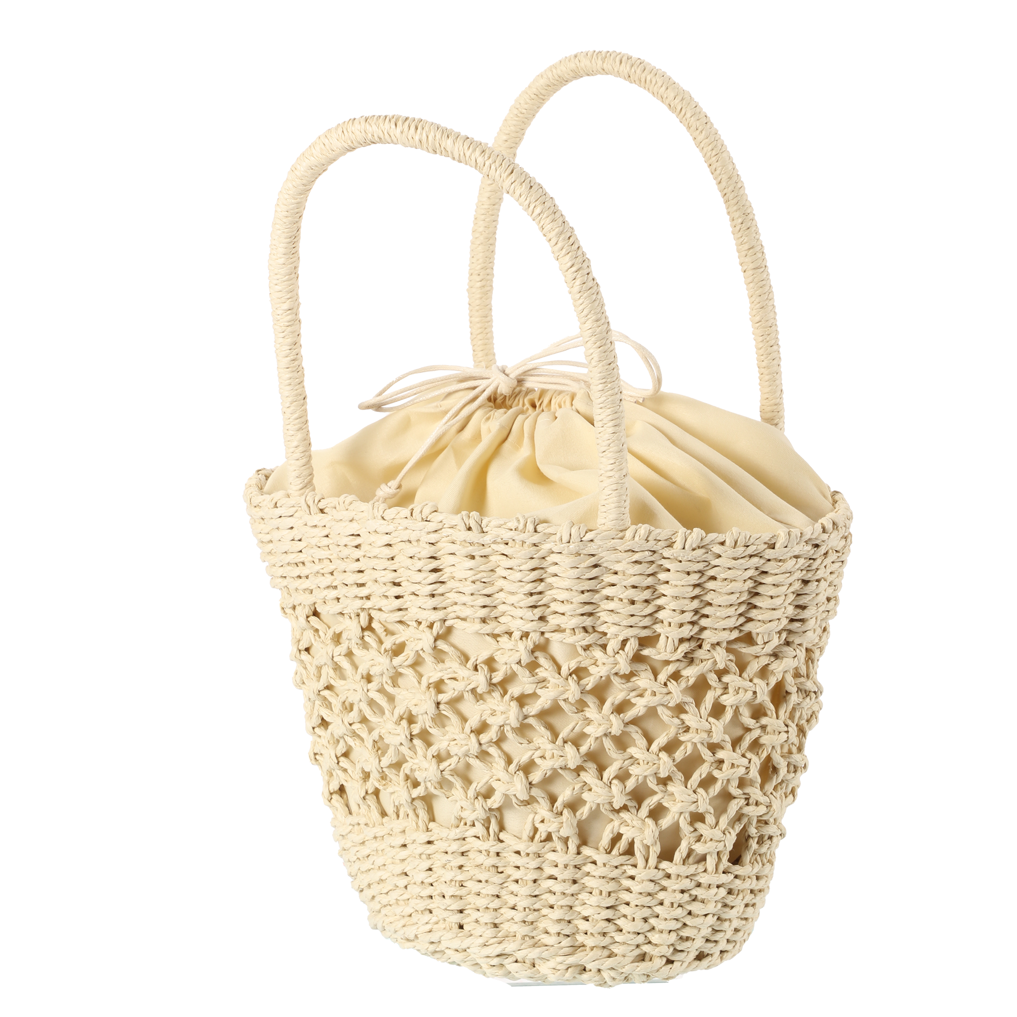 Sac seau en osier - Marron