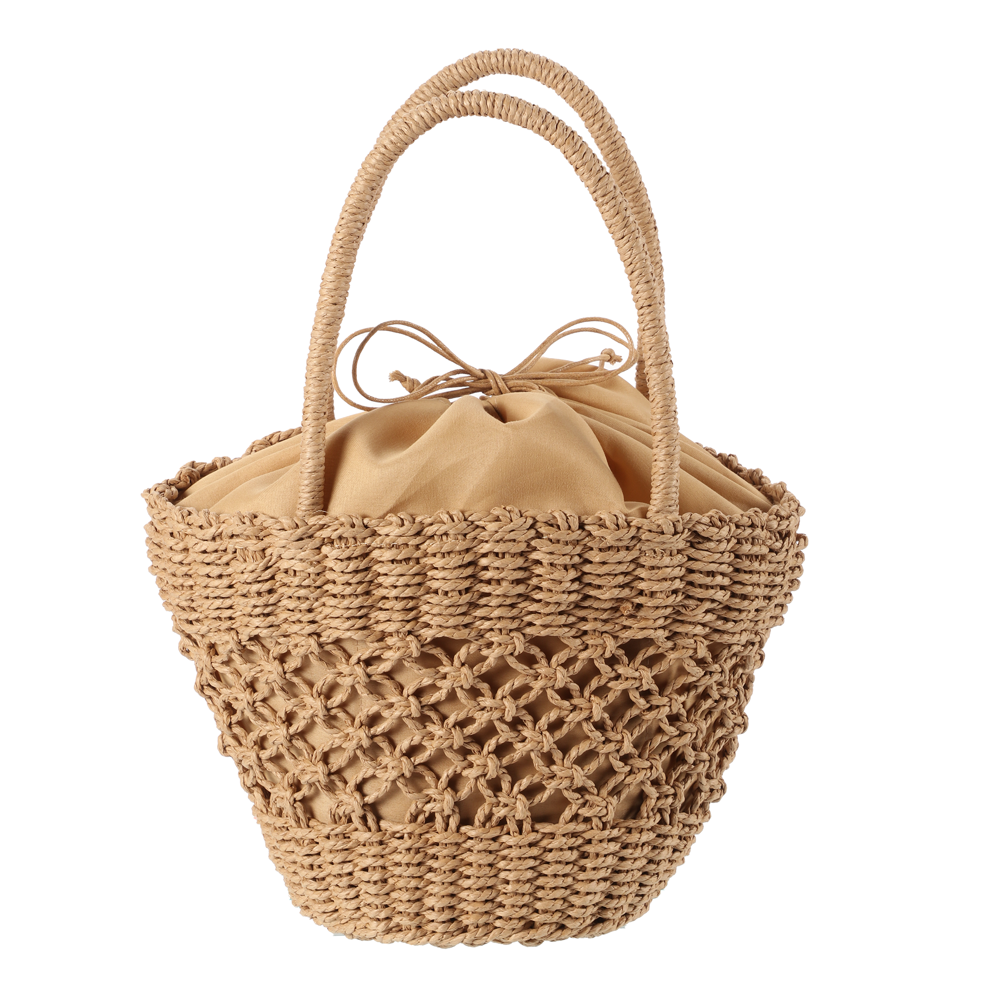 Sac seau en osier - Marron
