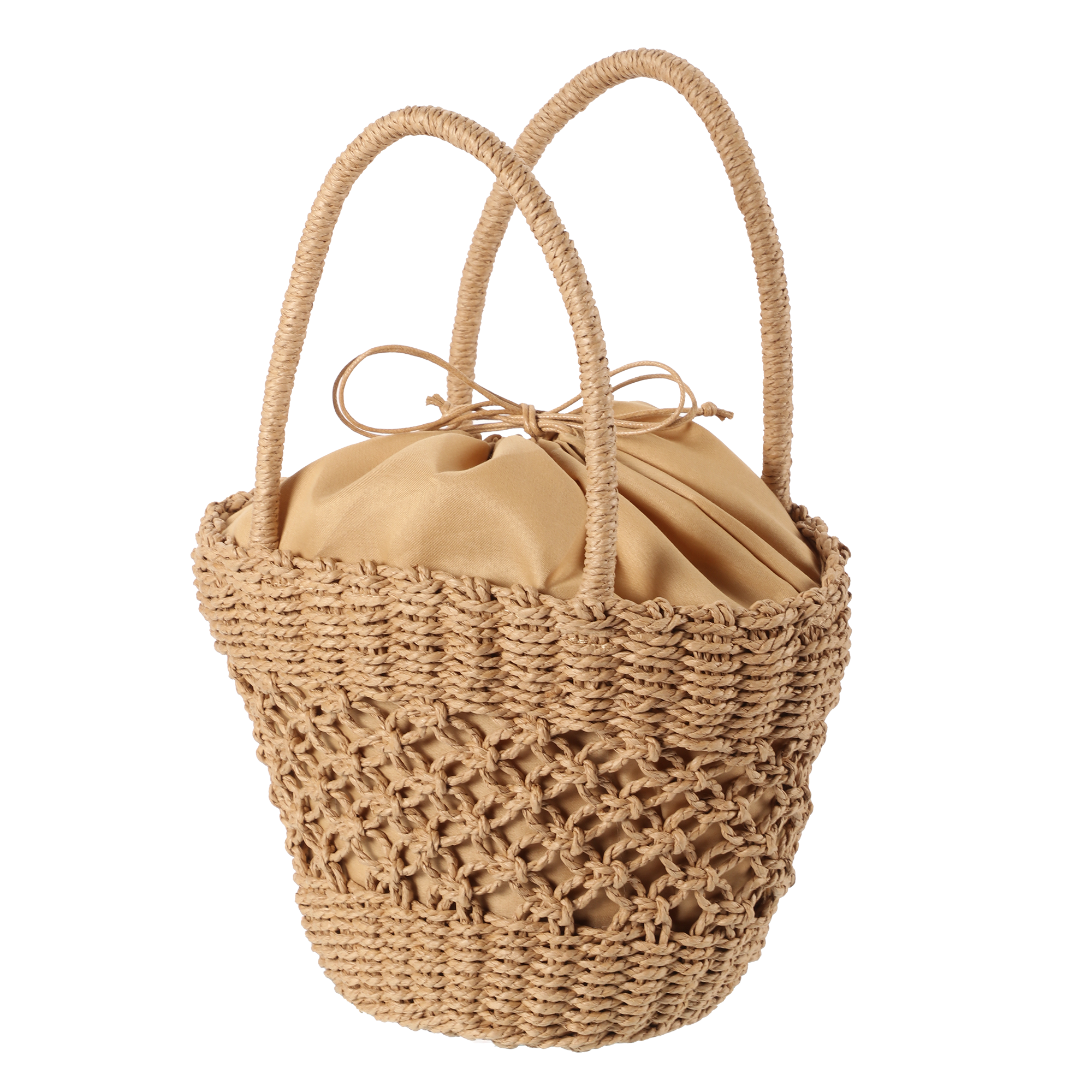 Sac seau en osier - Marron