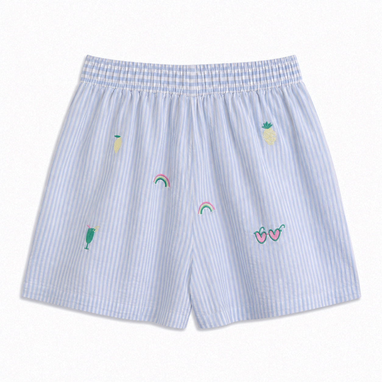 Short brodé  - Bleu