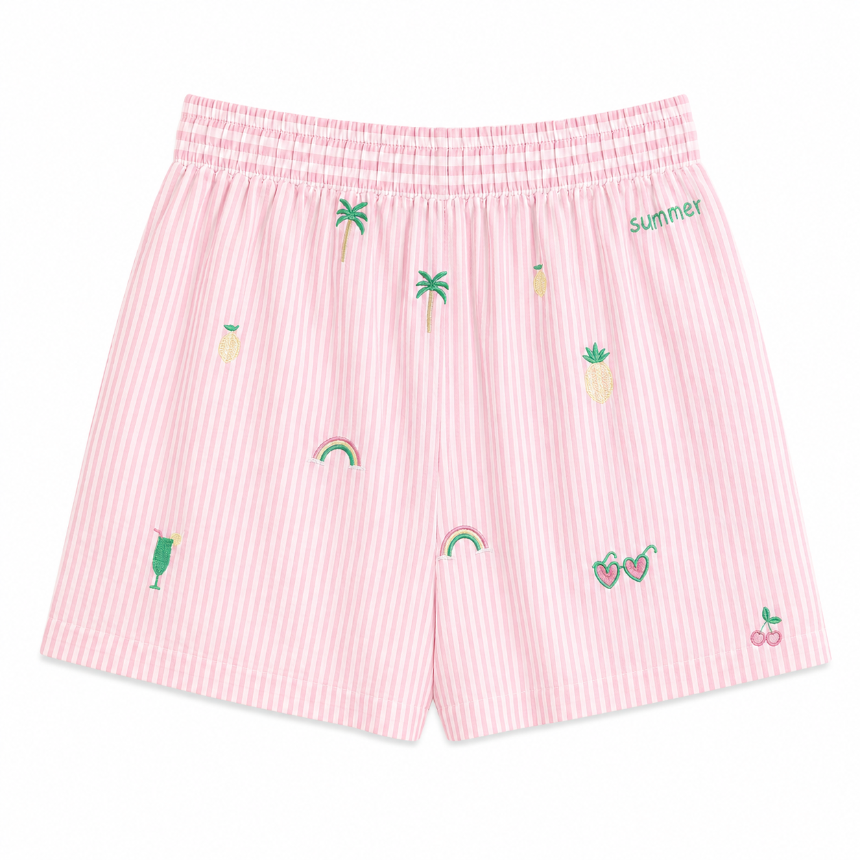 Short brodé  - Rose