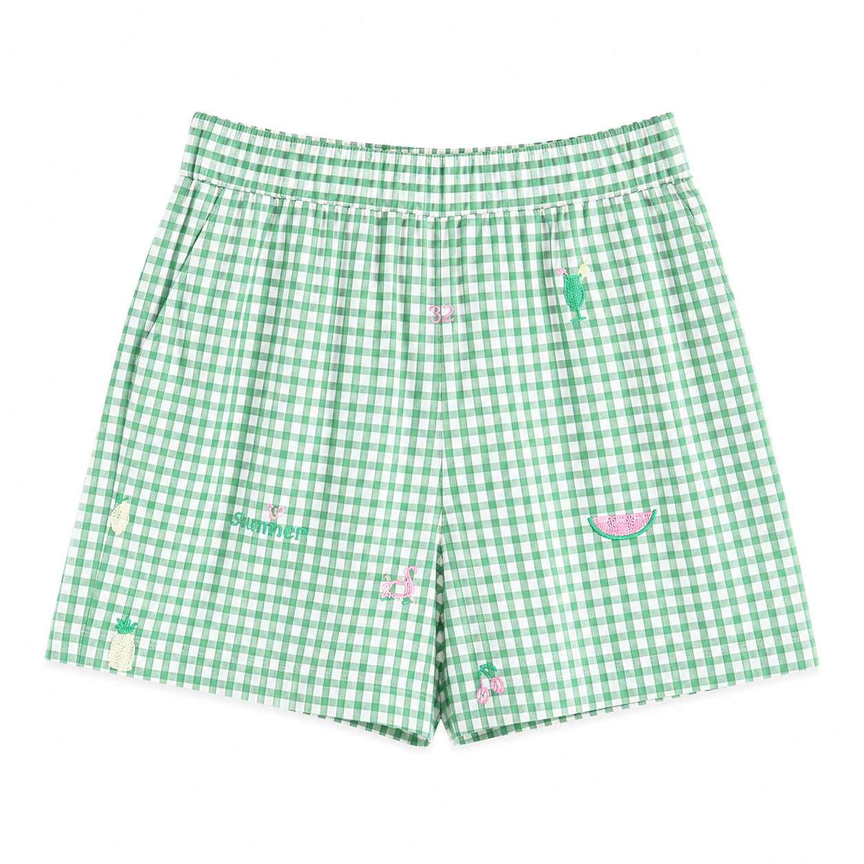 Short brodé  - Vert