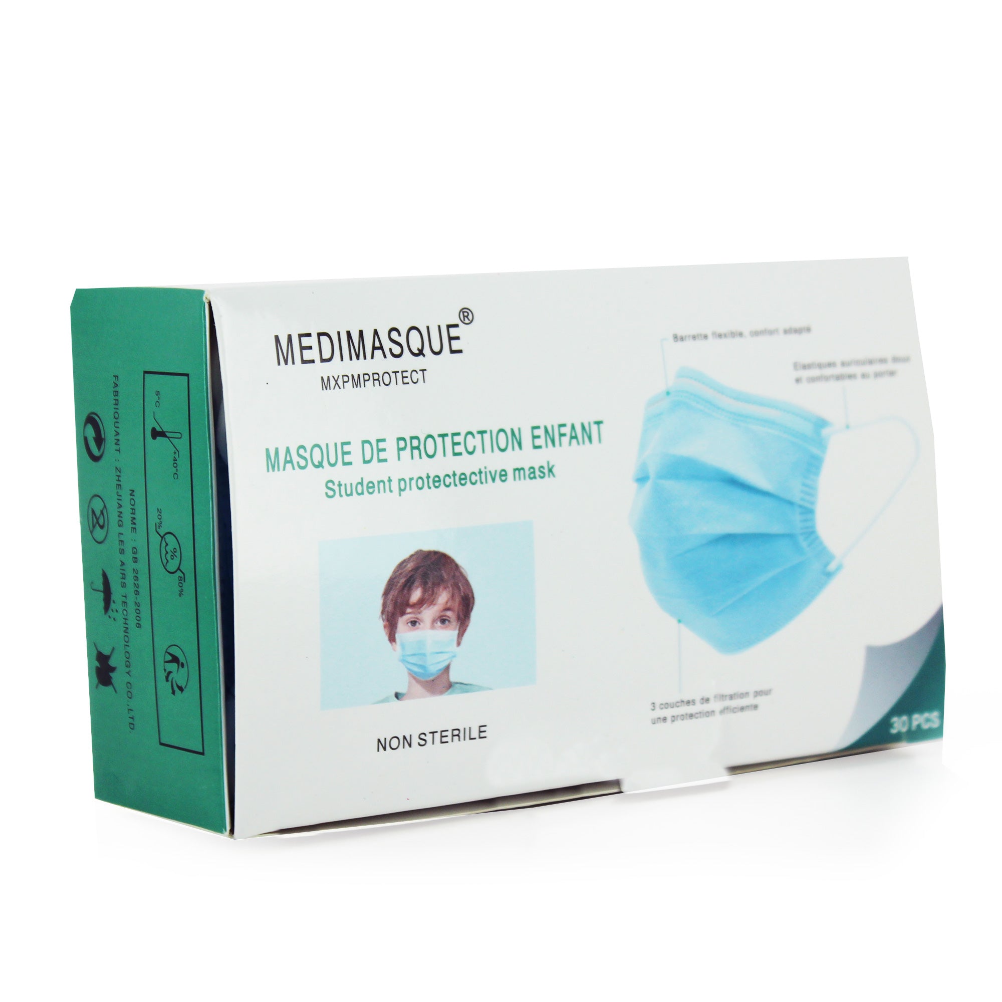 Boîte de 30 masques jetables pour enfant