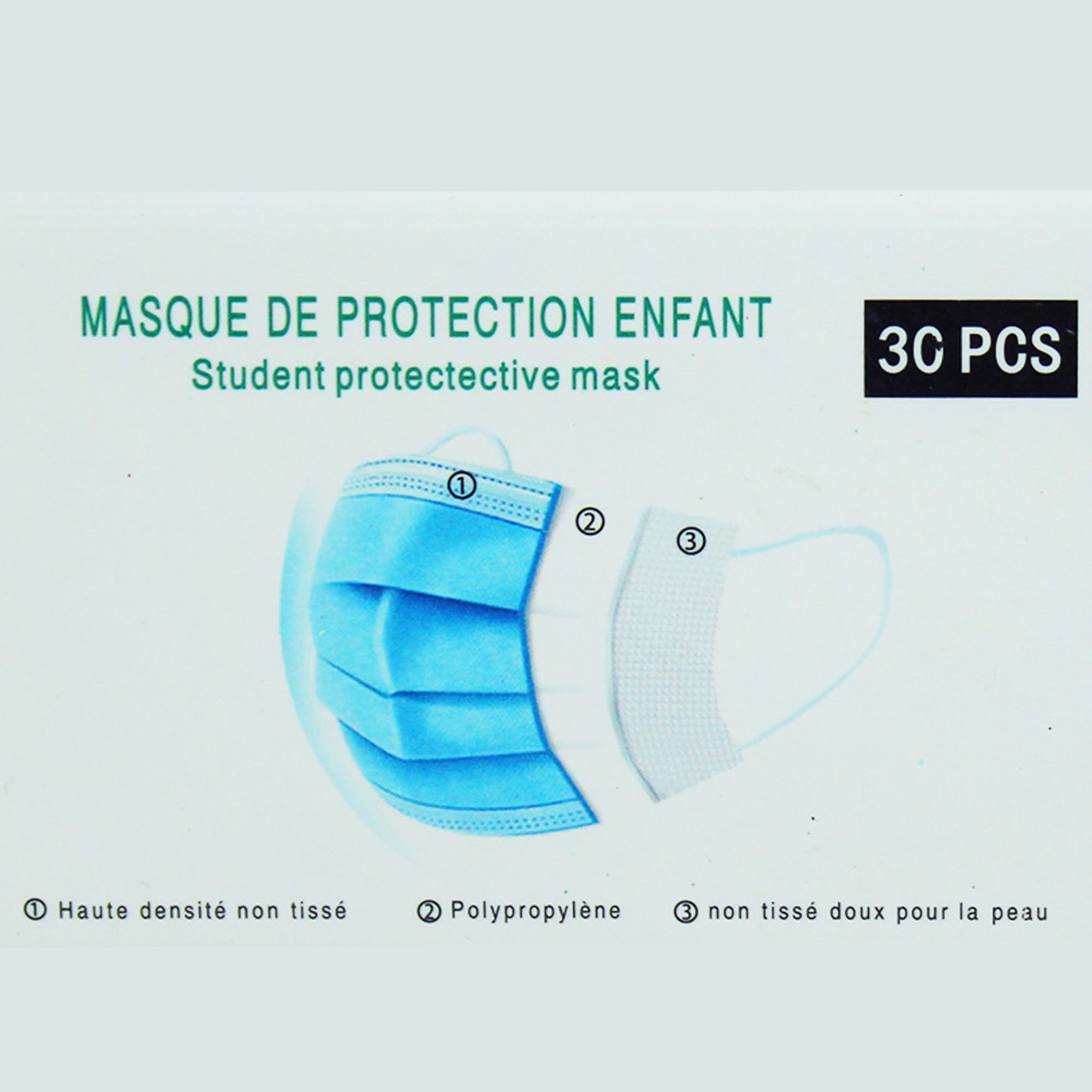 Boîte de 30 masques jetables pour enfant