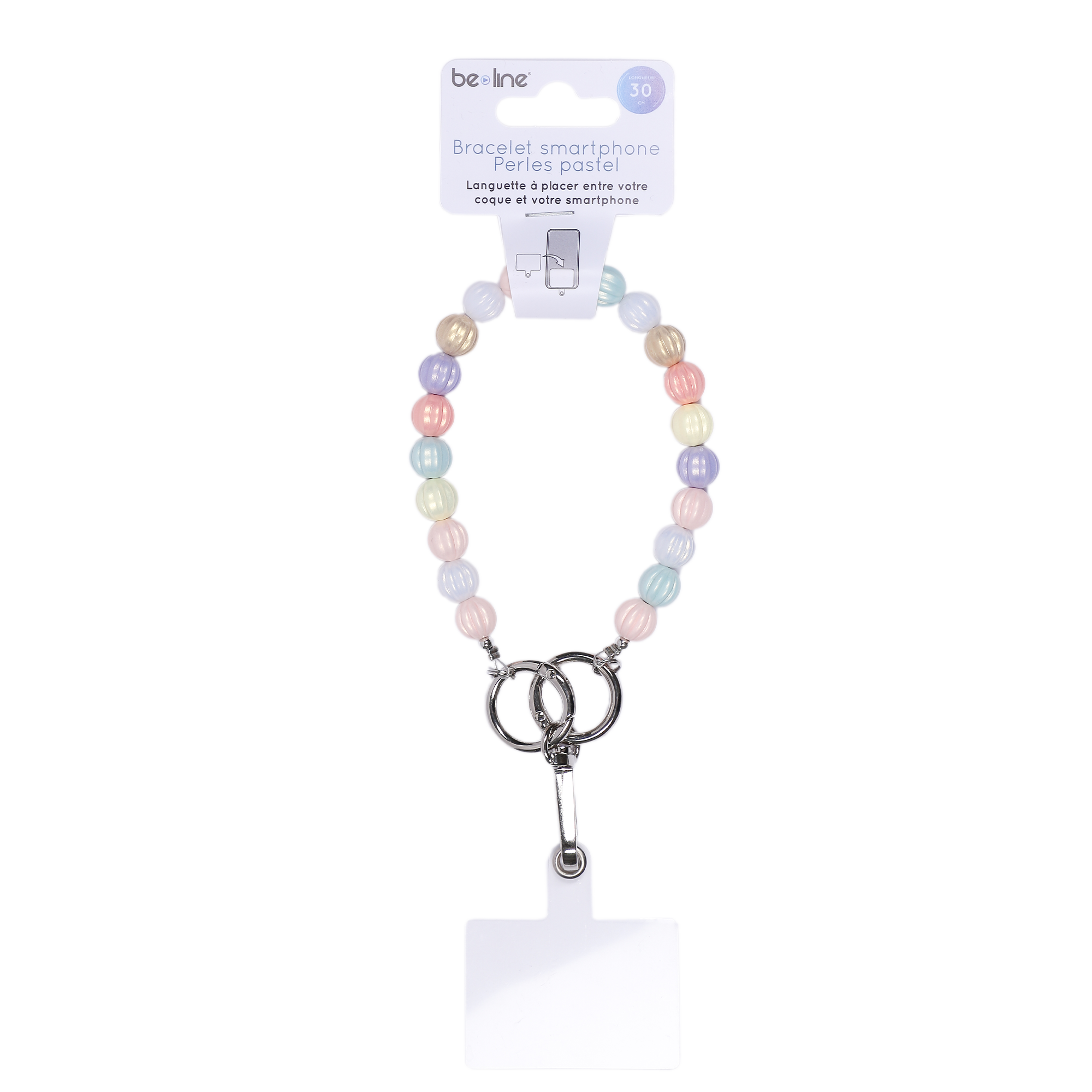 Bracelet pour téléphone perles pastel