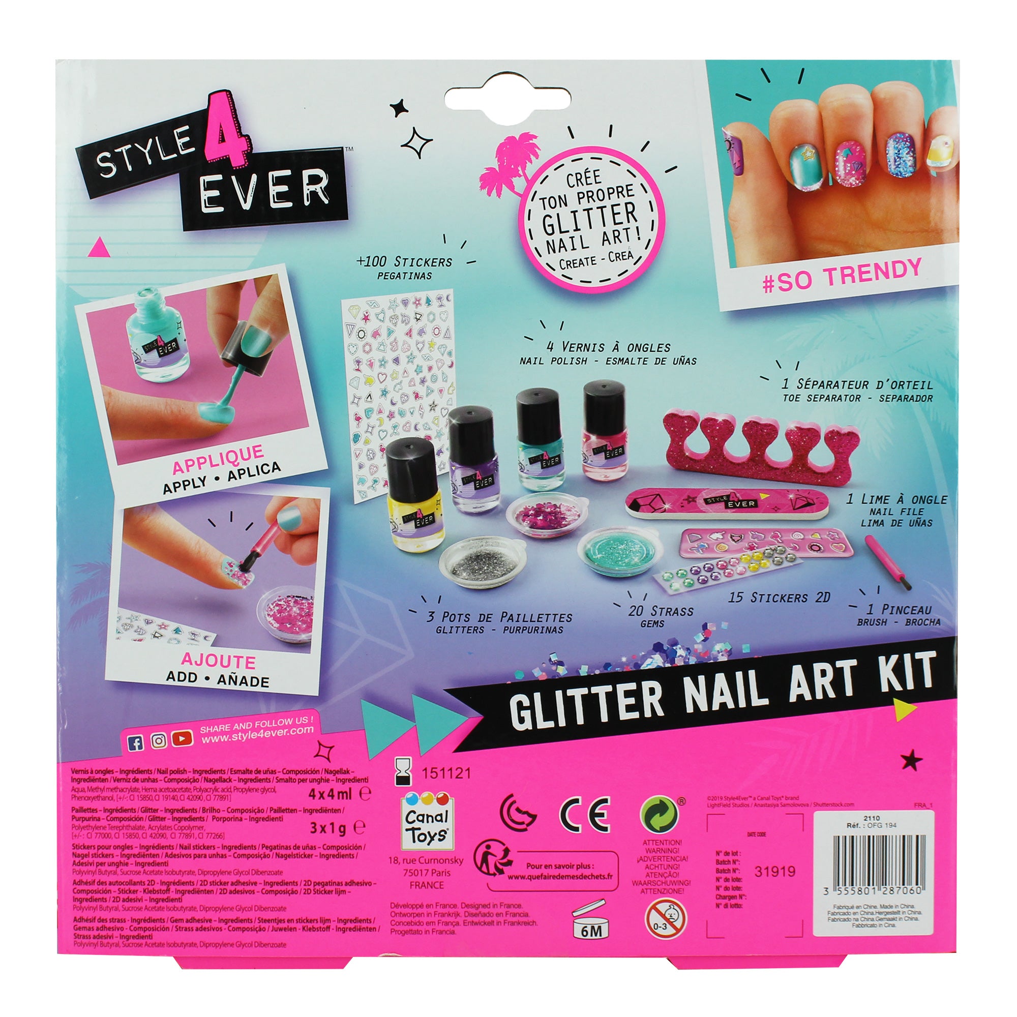 Coffret ongles paillettes