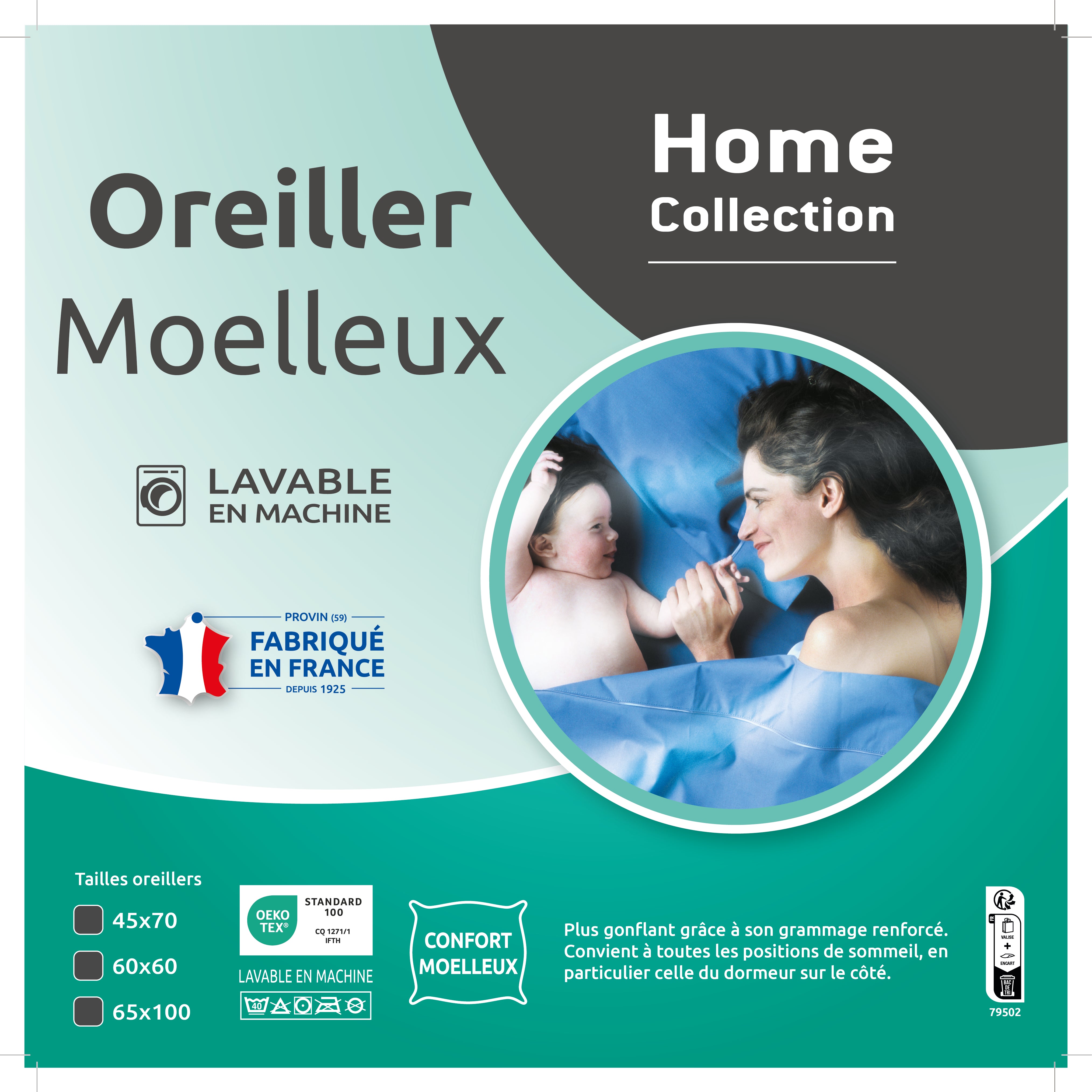 Oreiller moelleux 60x60m