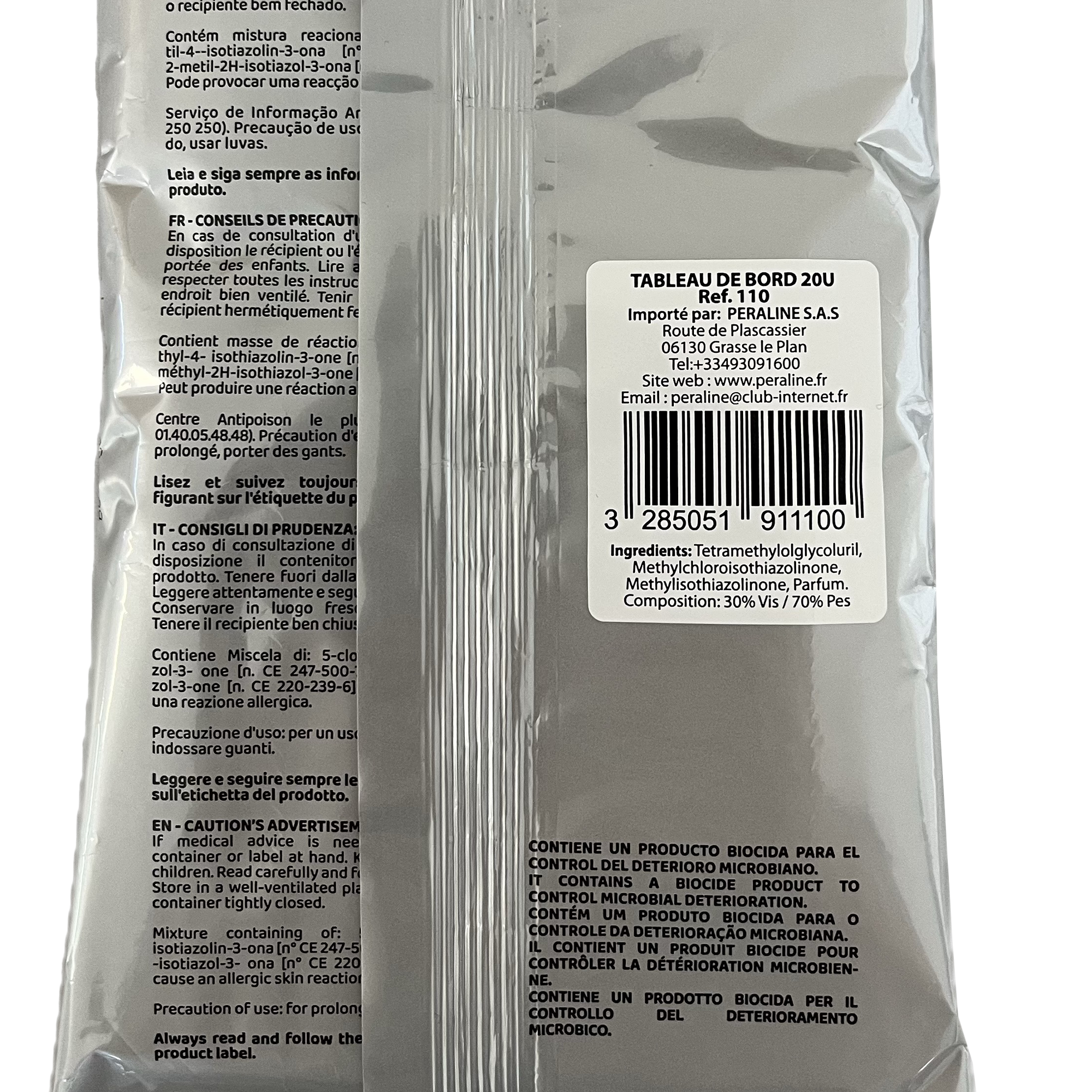 20 lingettes nettoyante pour plastique intérieur et tableau de bord