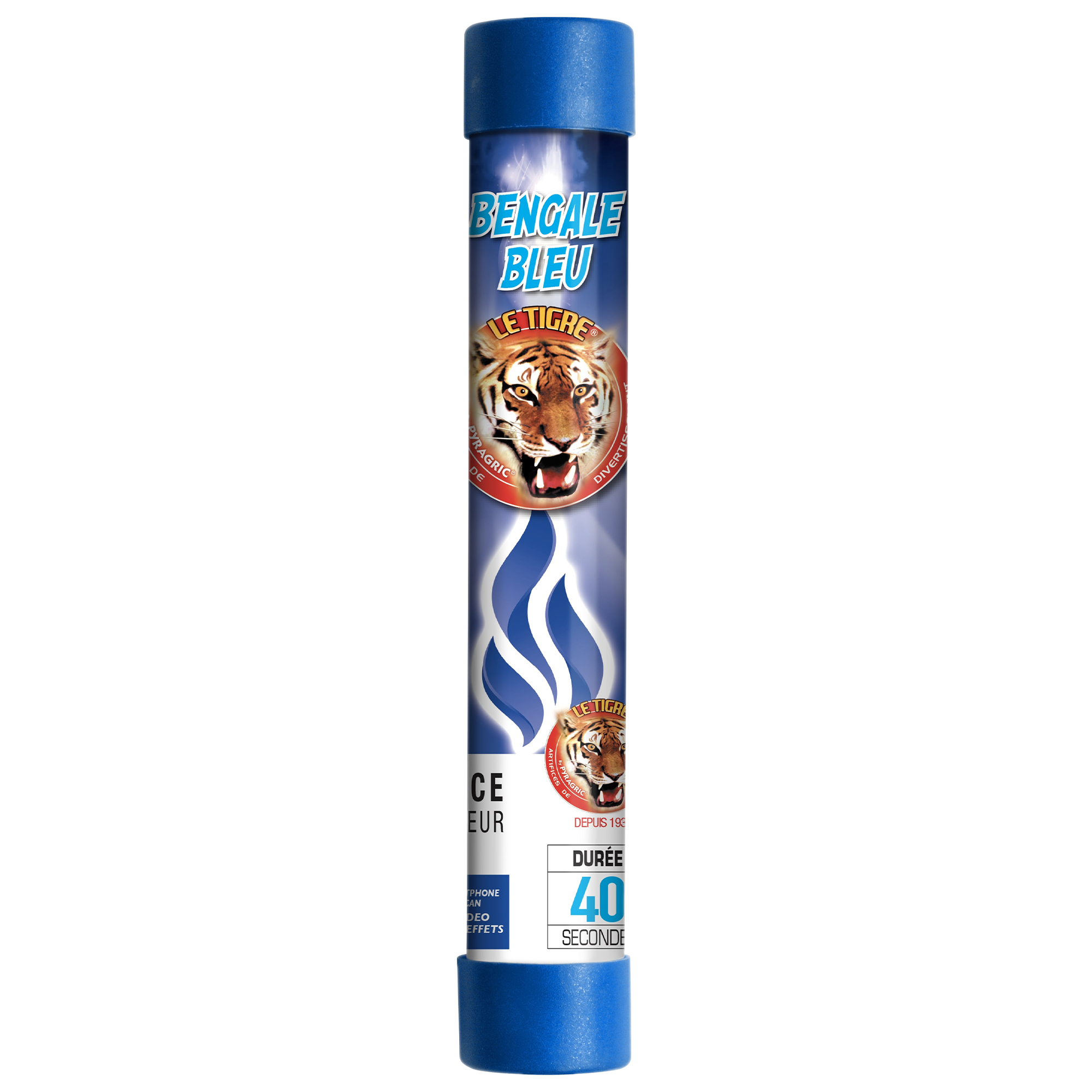 Feu de bengale bleu