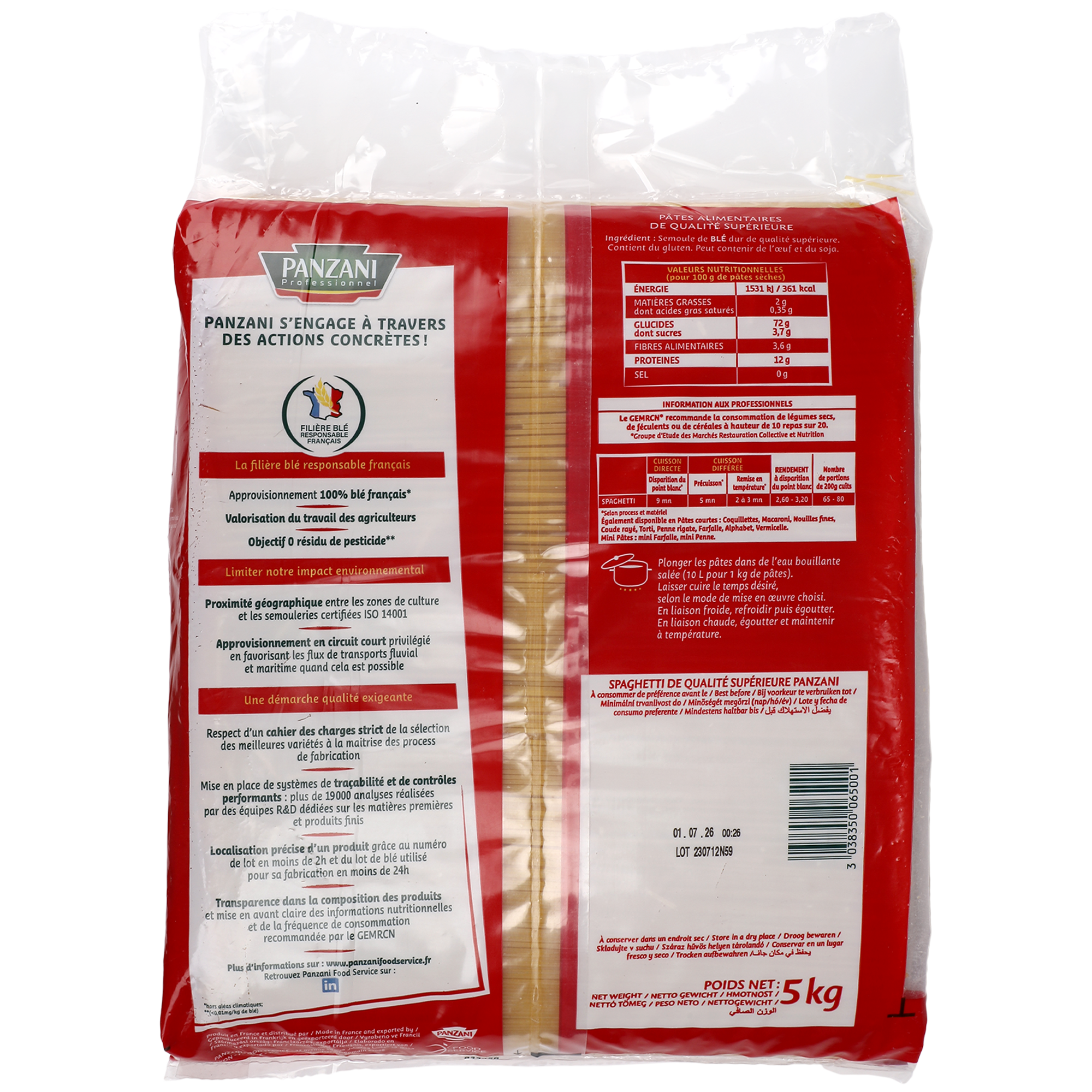 Pâtes spaghetti 5kg
