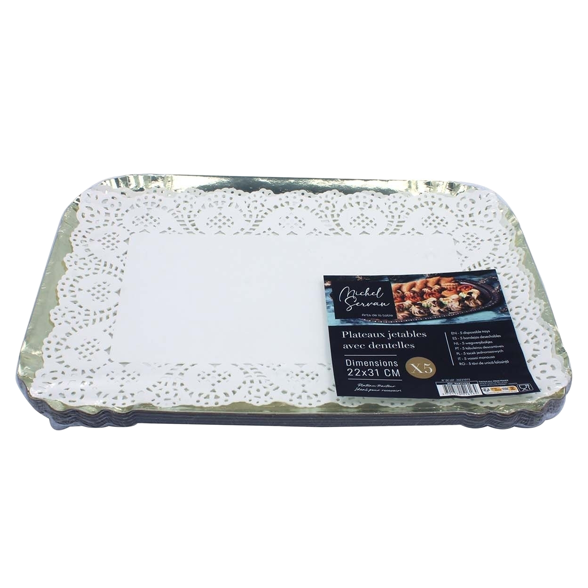 5 plateaux jetable en carton