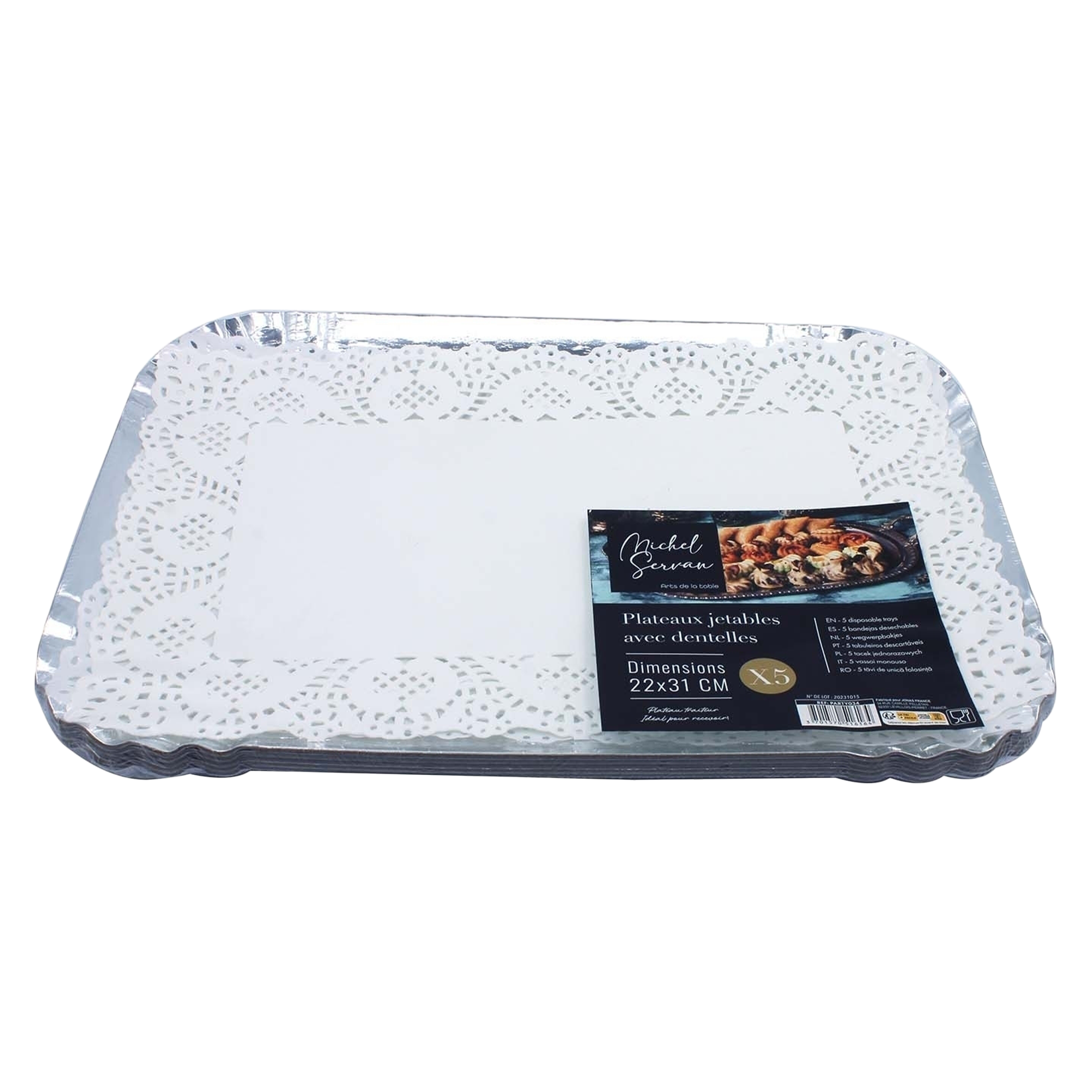 5 plateaux jetable en carton