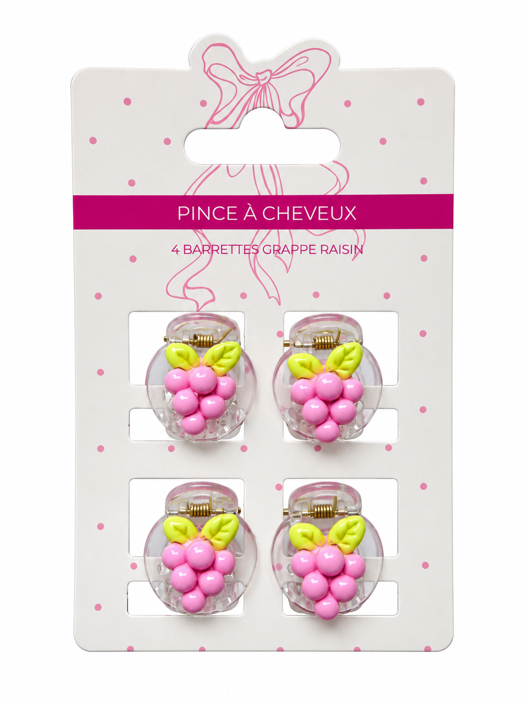 Lot de 4 barrettes grappes de raisin