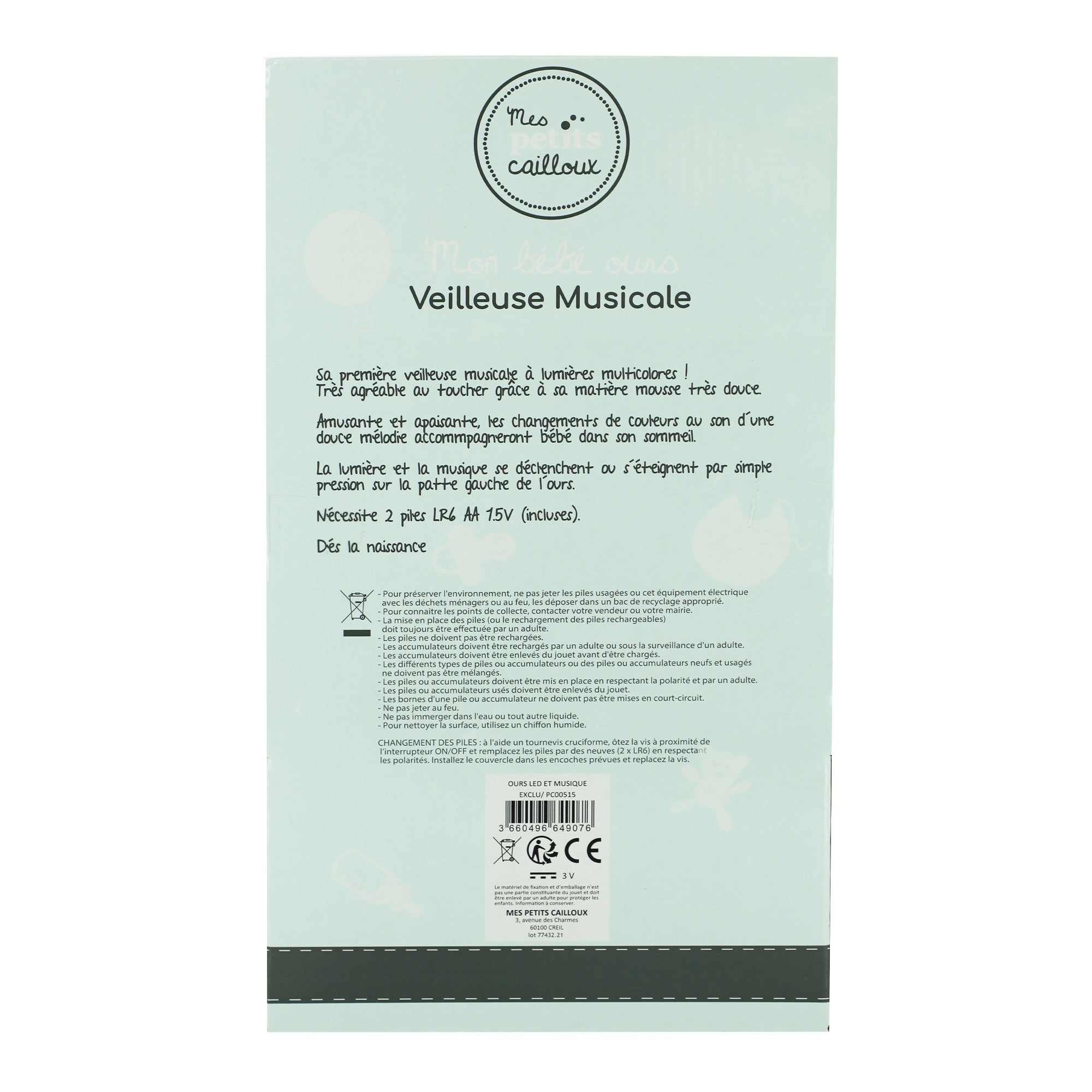 Veilleuse musicale ours