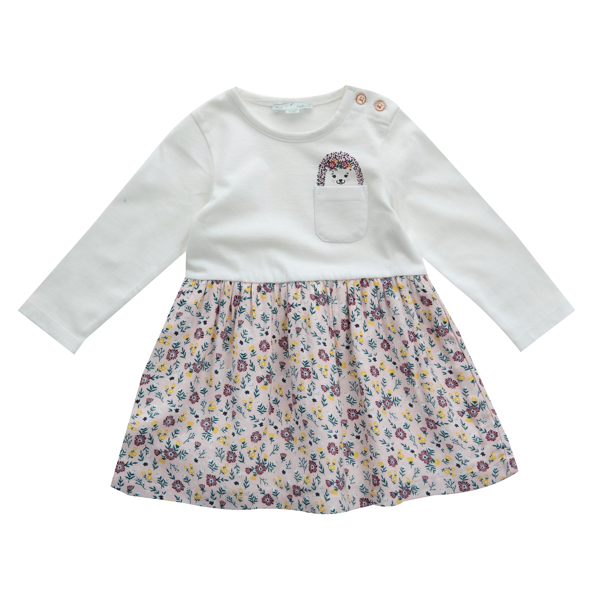 ROBE BI-MATIÈRE FLEURI - MES PETITS CAILLOUX