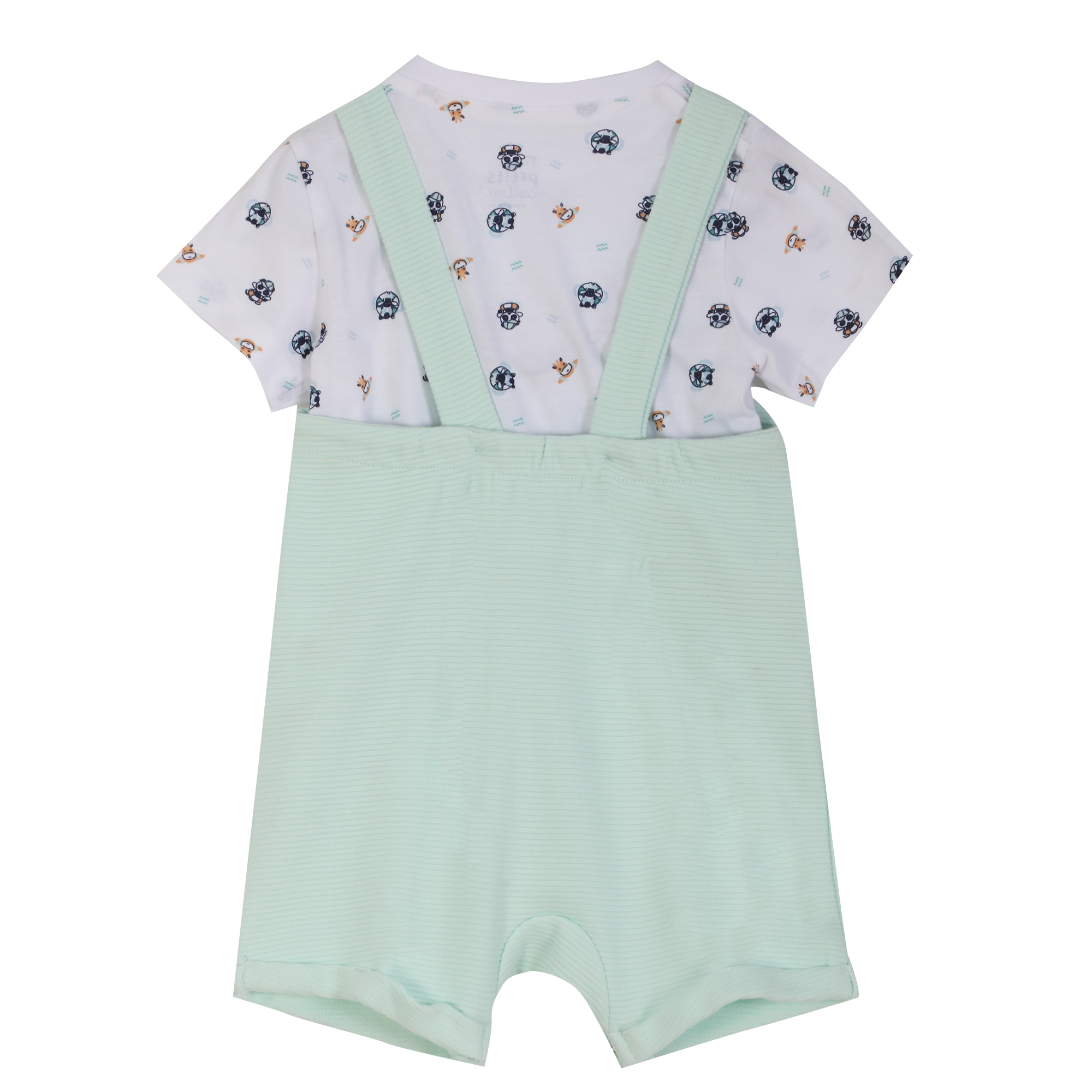 Ensemble salopette + tee-shirt 3/36 mois - Vert