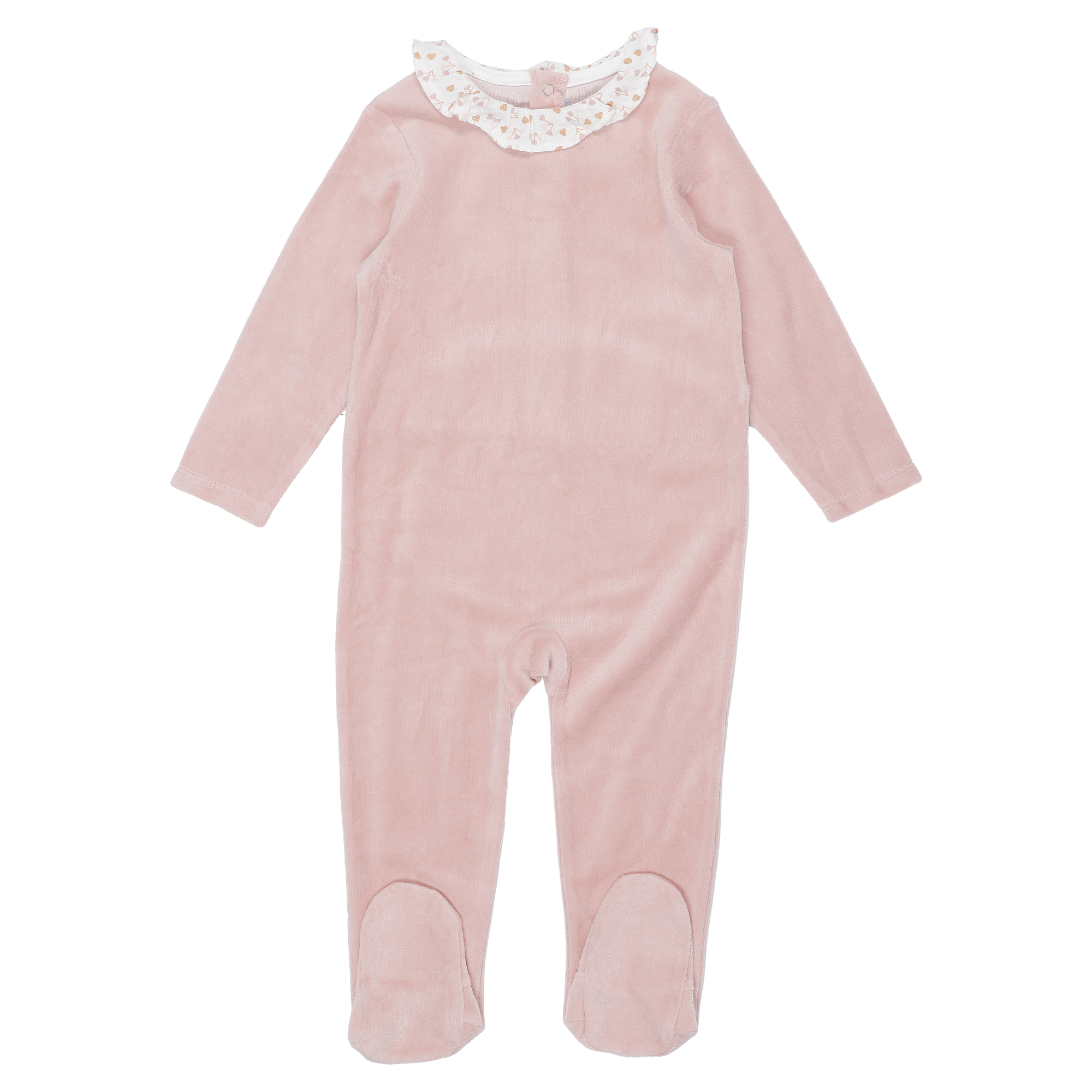 Dors bien en velours avec col 0/23 mois  - Rose