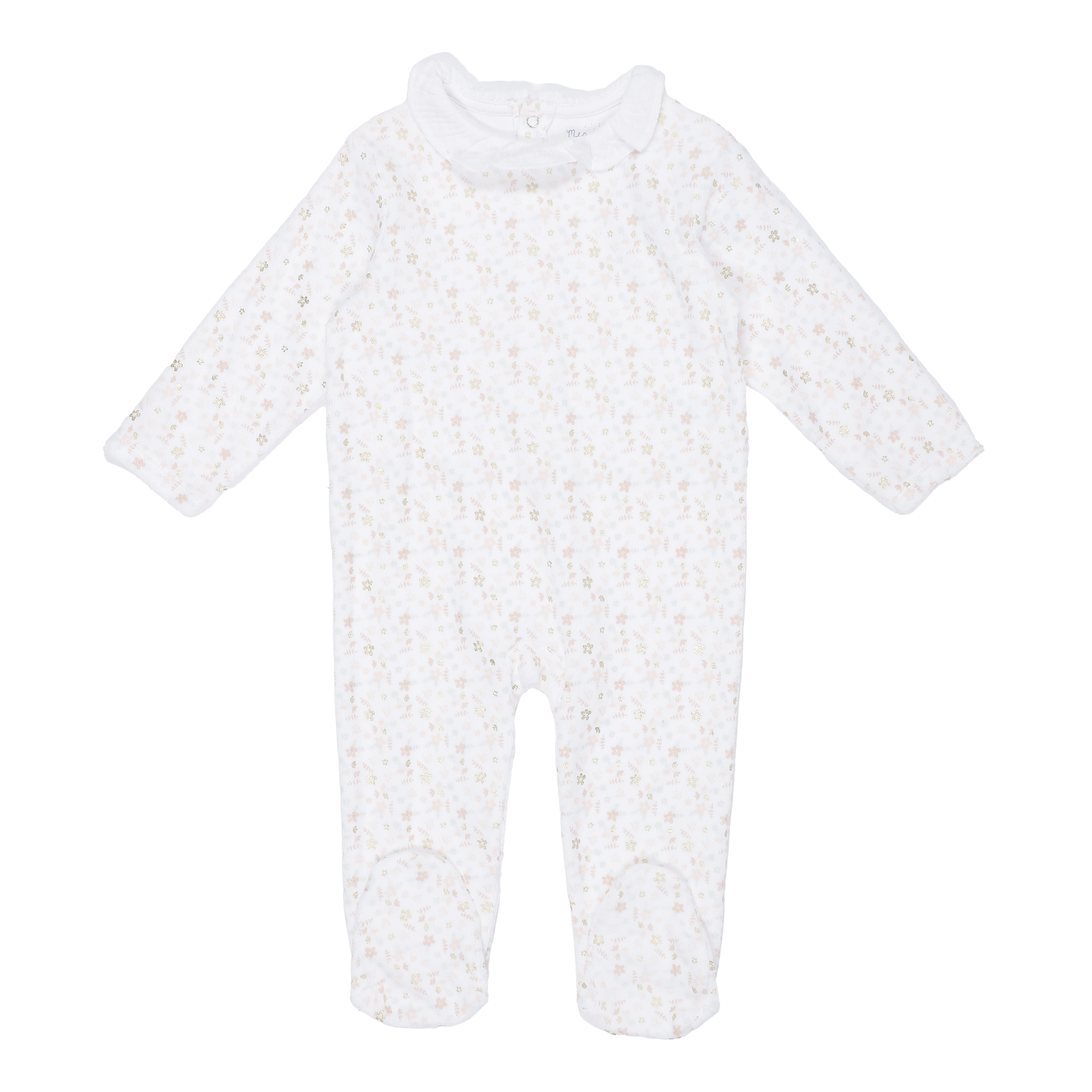 Dors bien en velours avec col 0/23 mois  - Blanc