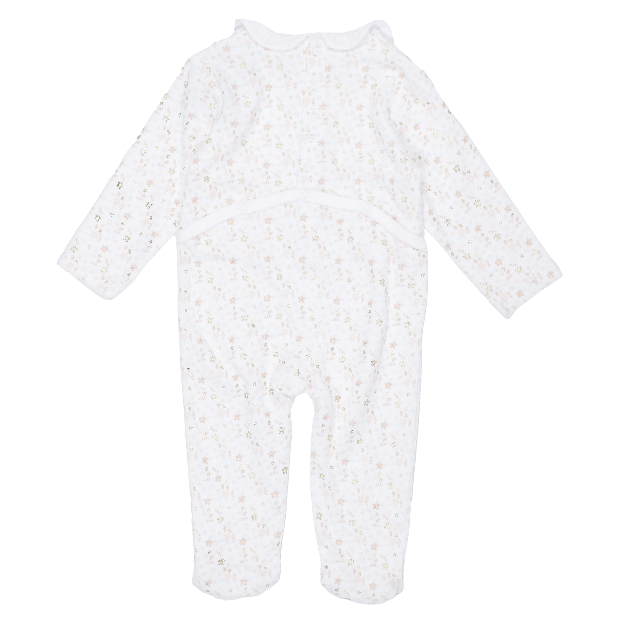 Dors bien en velours avec col 0/23 mois  - Blanc
