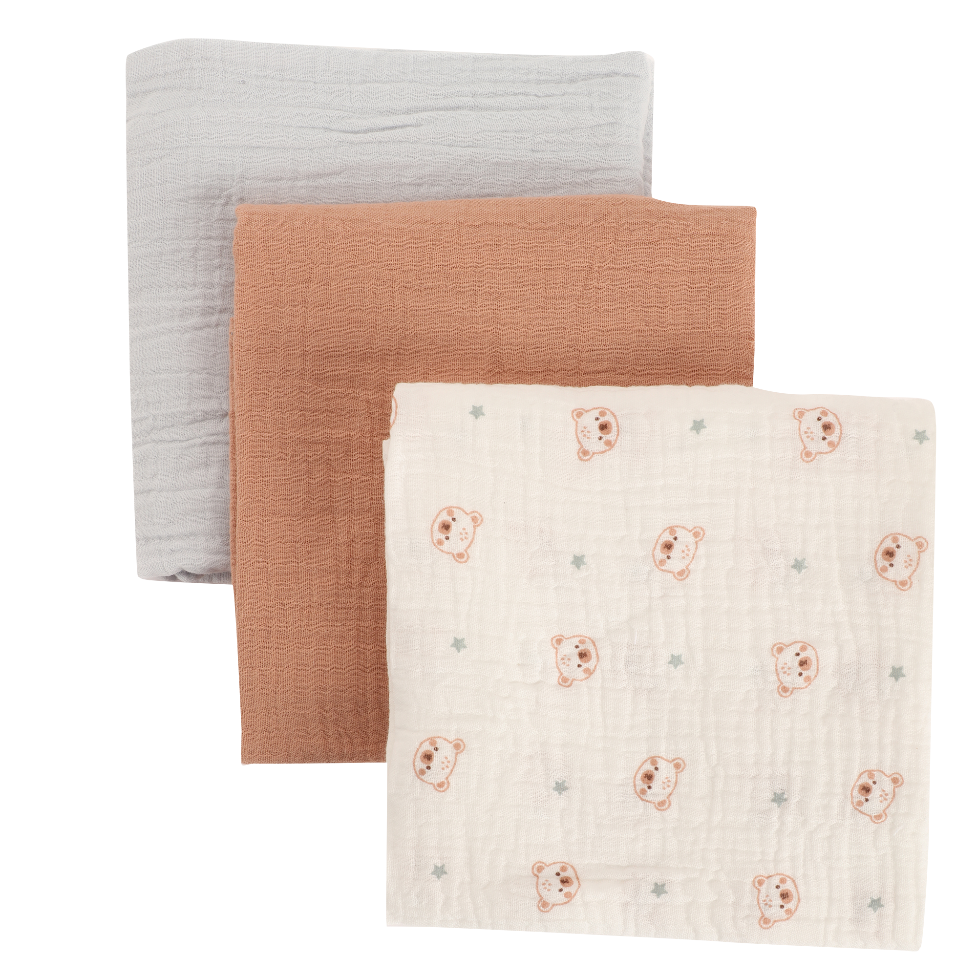 Lot de 3 langes bébé 73 × 73 cm