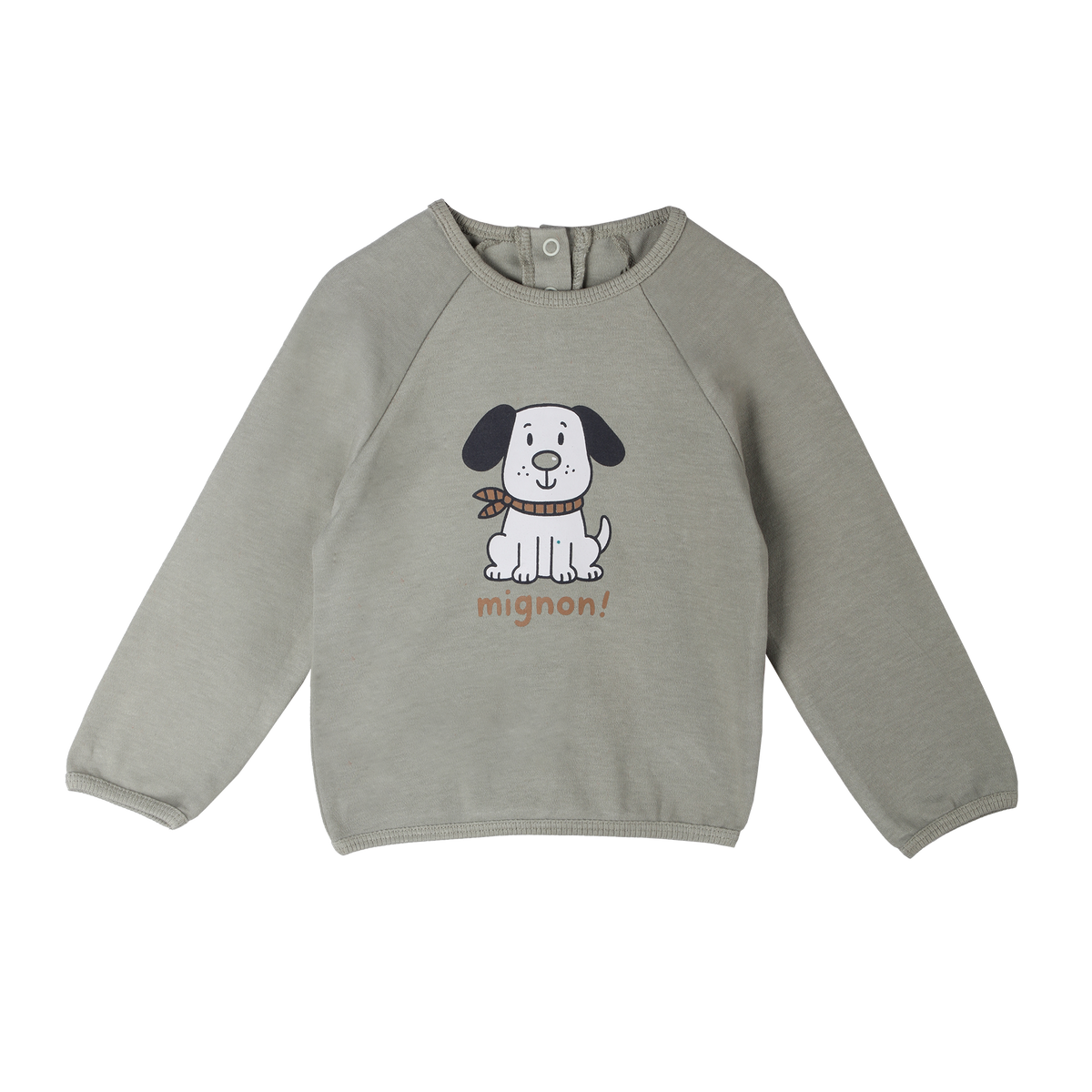 T-shirt manches longues bébé garçon Mes Petits Cailloux – 3 à 36 mois - Gris