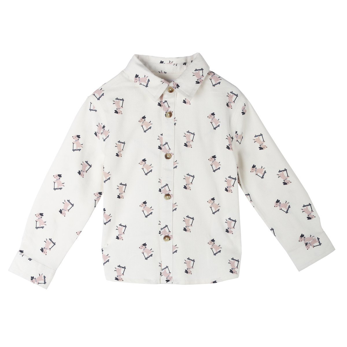 Chemise bébé garçon Mes Petits Cailloux 100 % coton écrue – 3 à 36 mois