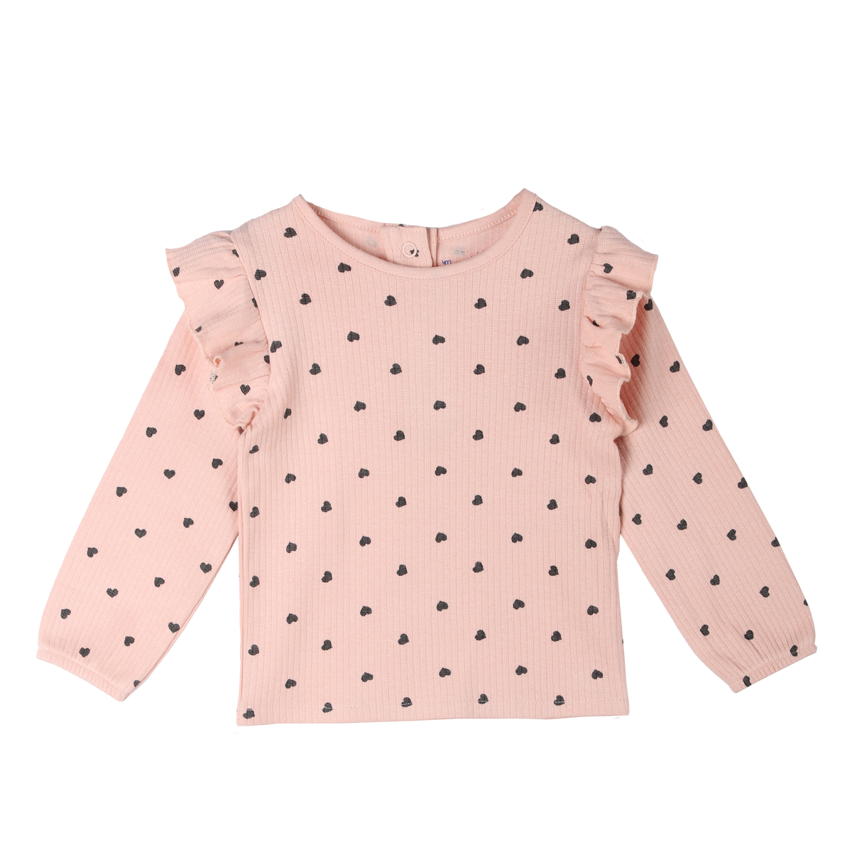 T-shirt à volants bébé fille Mes Petits Cailloux – 3 à 36 mois - Rose