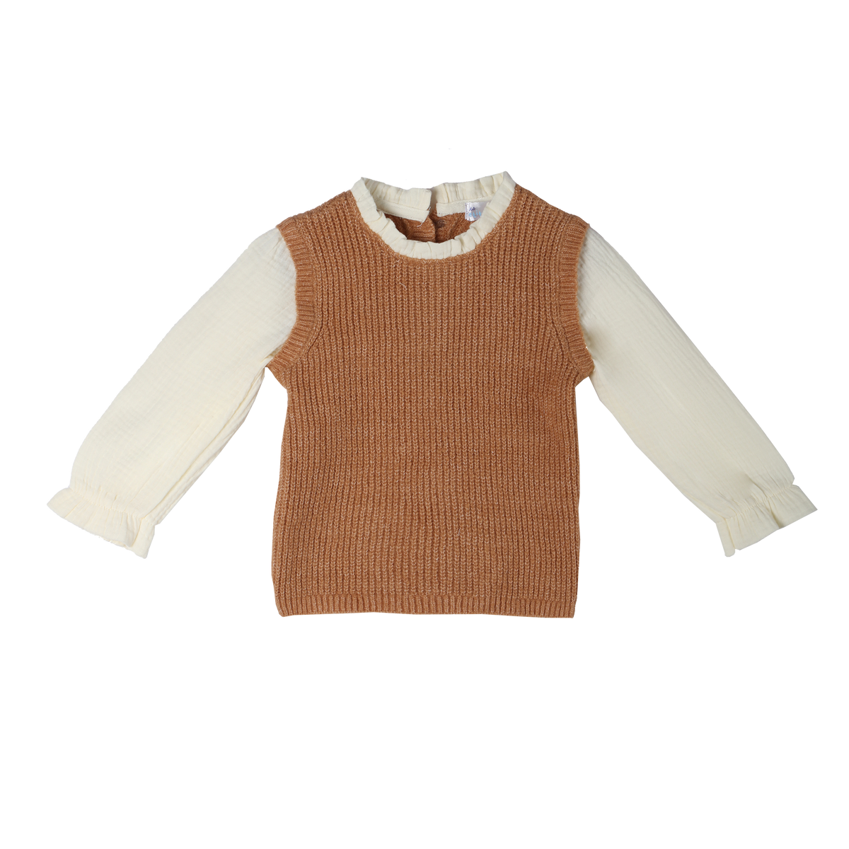 Pull bébé fille Mes Petits Cailloux – 3 à 36 mois - Marron