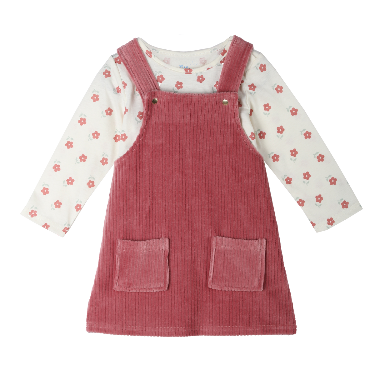 Ensemble bébé fille robe et T-shirt Mes Petits Cailloux – 3 à 36 mois - Rose