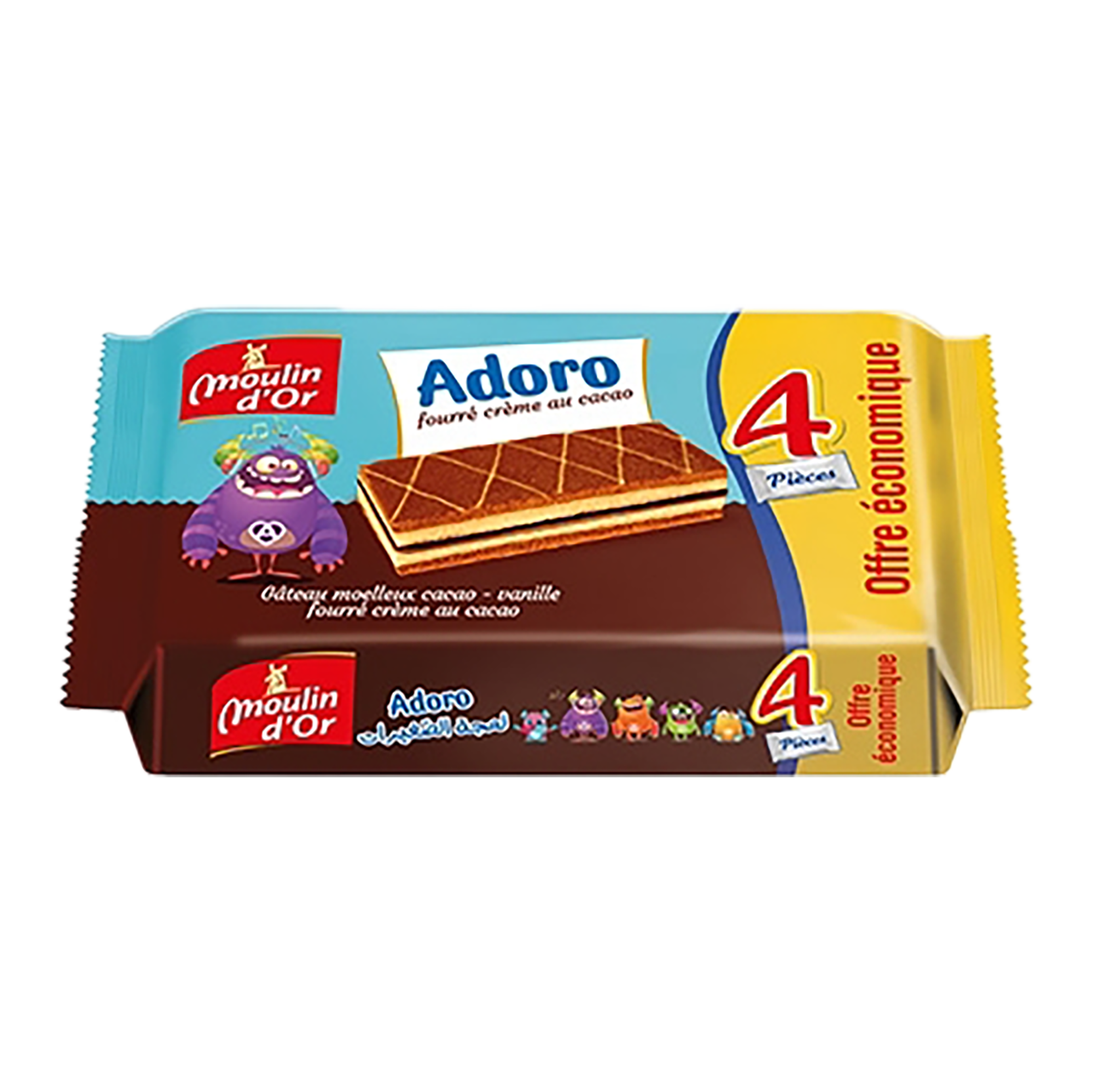 4 cakes fourrés crème au cacao