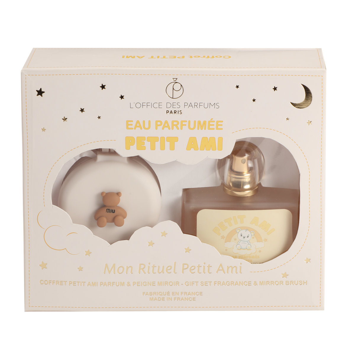 Coffret enfant eau parfumée, peigne et miroir Petit Ami – 2 pièces