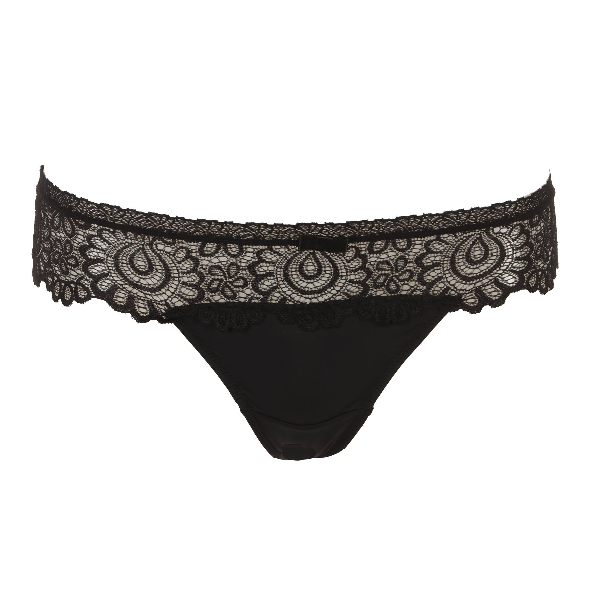 String en dentelle noir - Noir