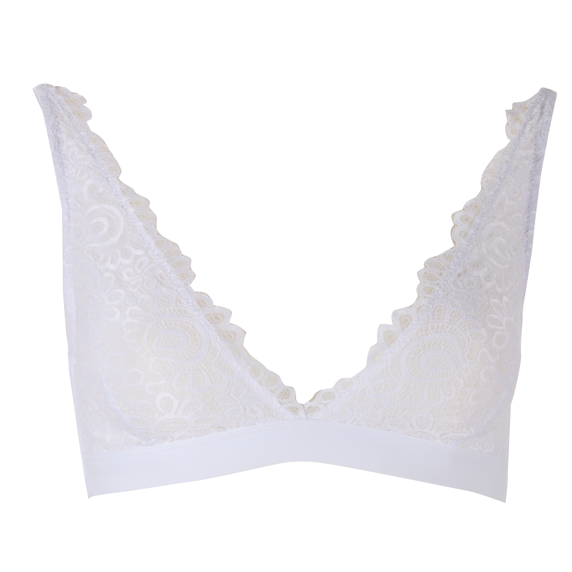 Soutien gorge triangle en dentelle blanc  - Blanc