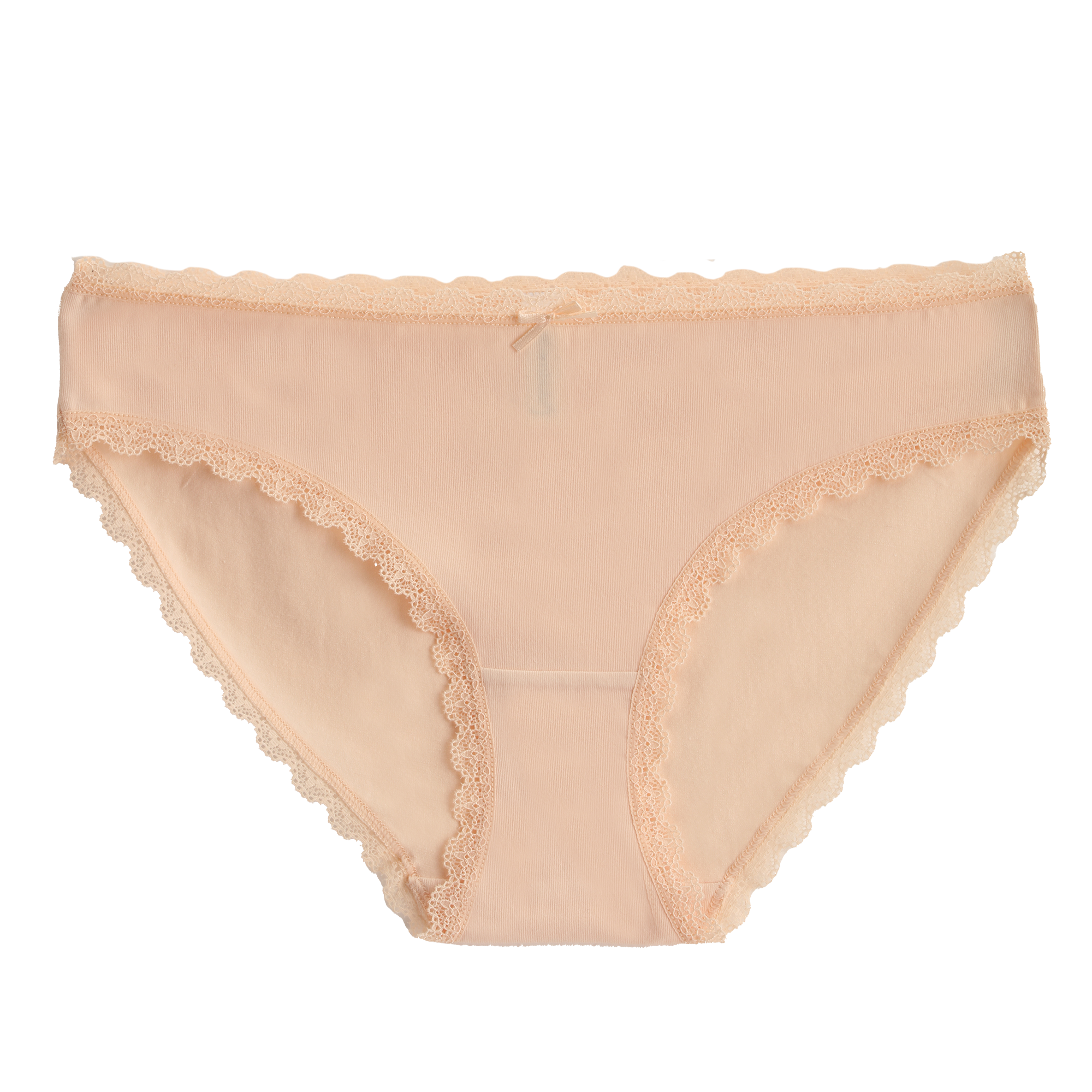 3 SLIPS UNIS ET CHINE + DENTELLE - Orange