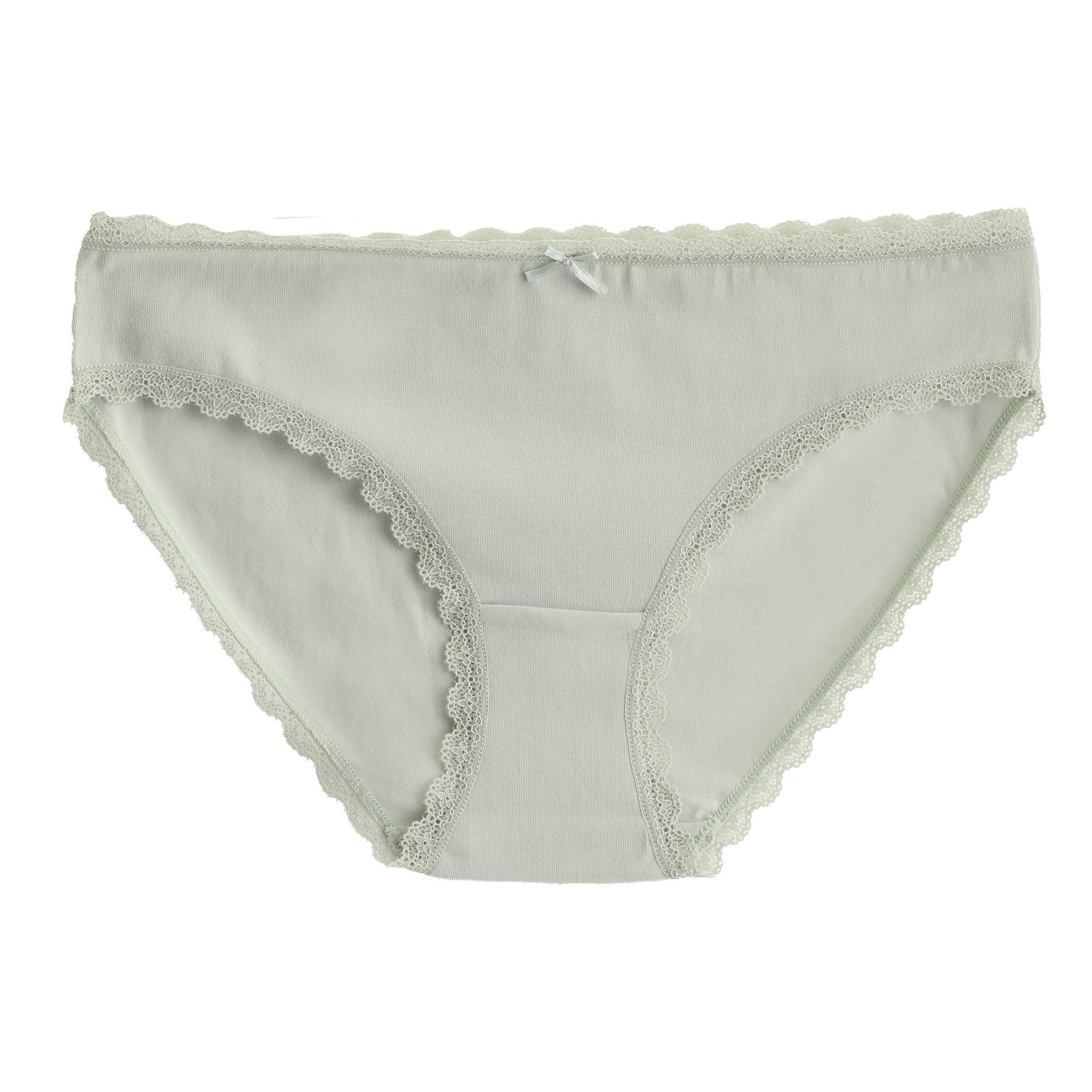 3 SLIPS UNIS ET CHINE + DENTELLE - Gris clair