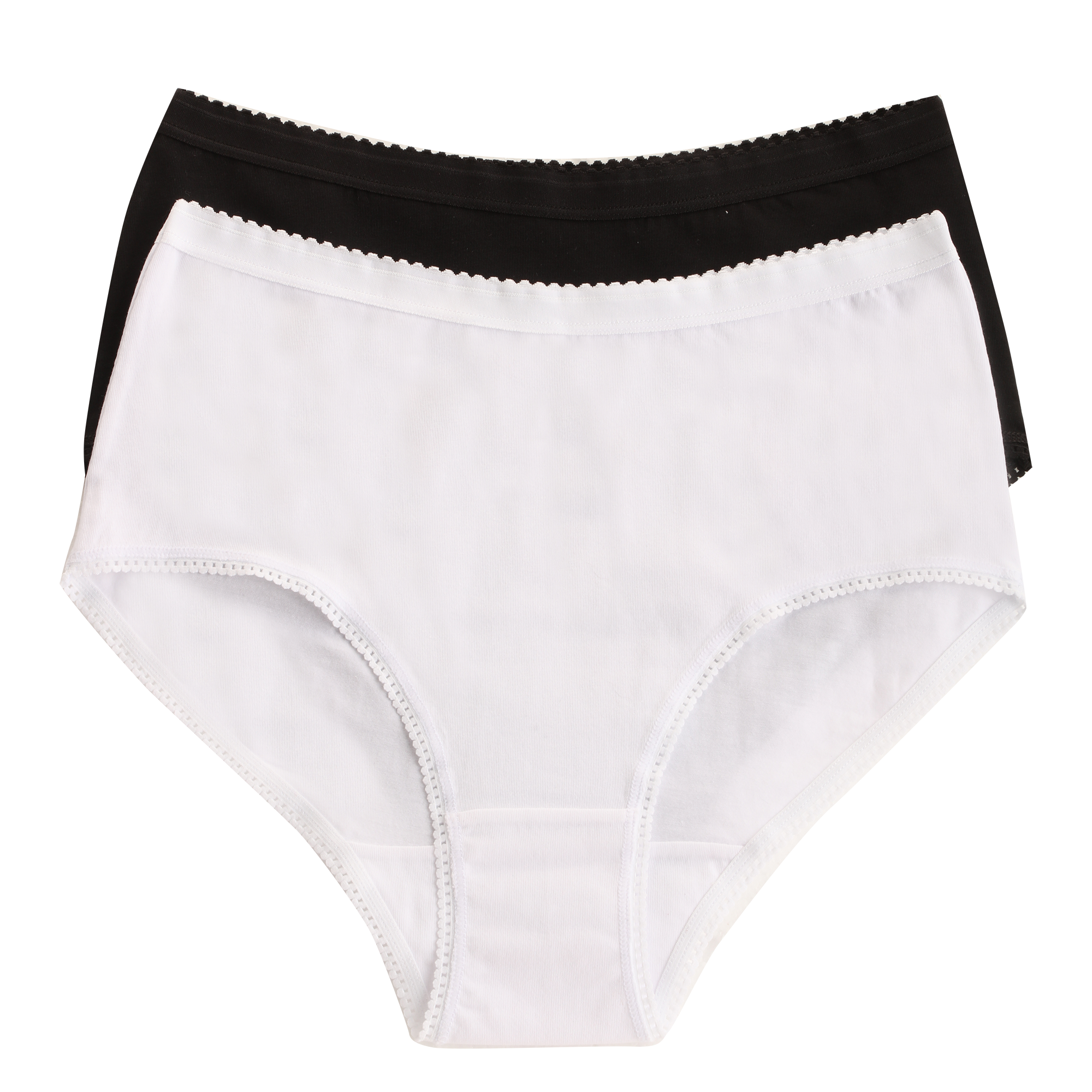 LOT CULOTTE TAILLE HAUTE COTON M/XXXL - Noir